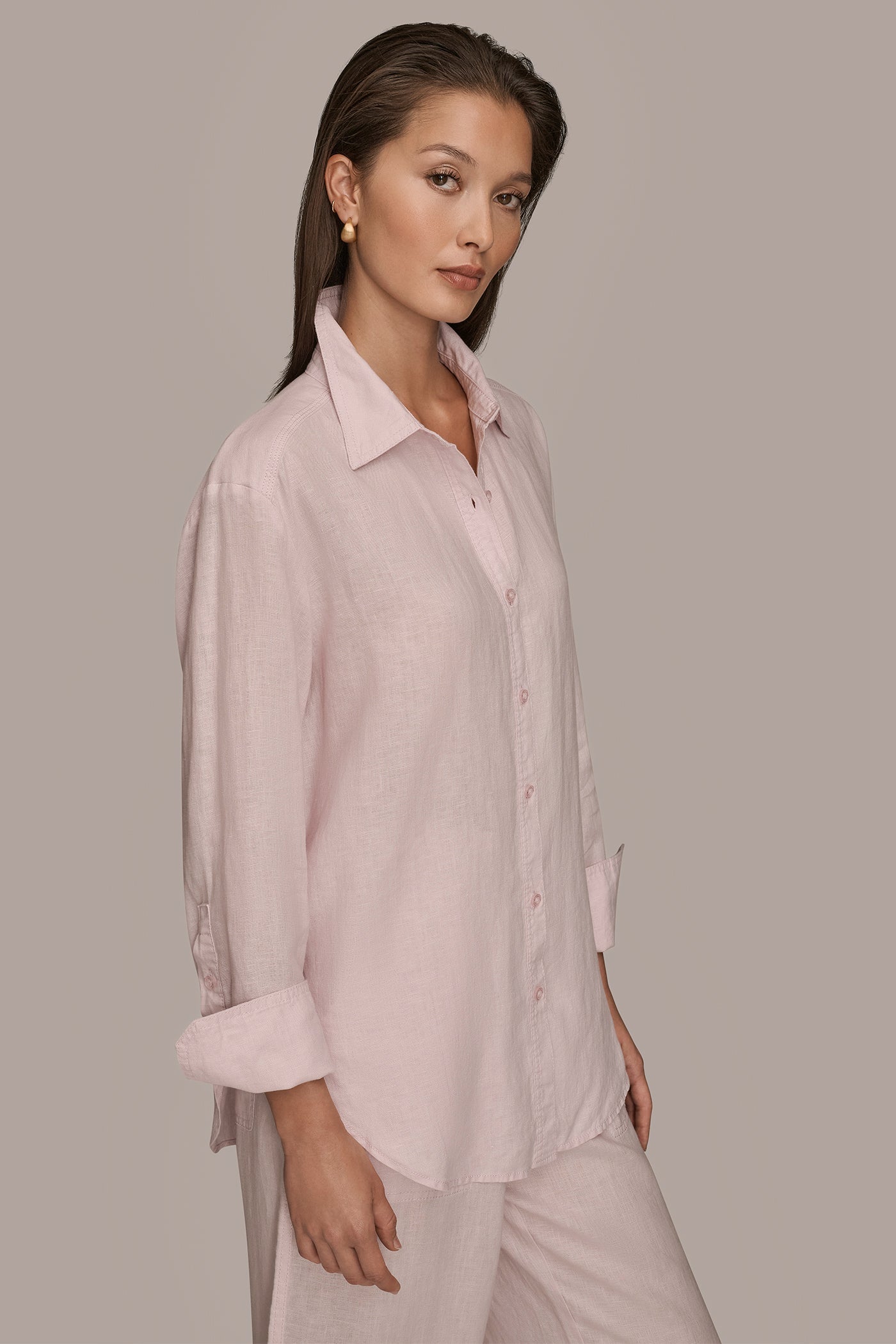 PINK WISTERIA LONG SLEEVE SHIRT Donna Karan
