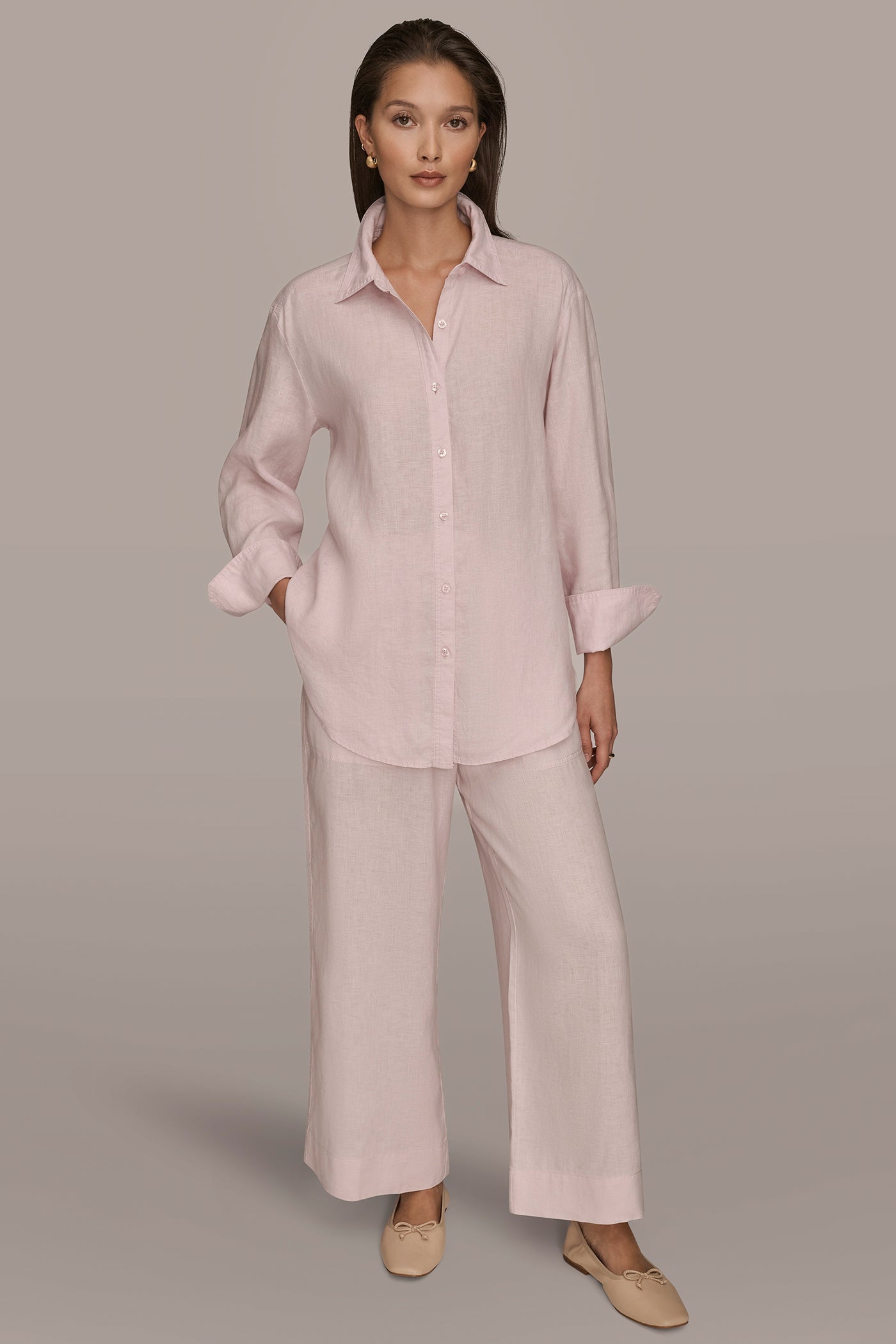 PINK WISTERIA LONG SLEEVE SHIRT Donna Karan