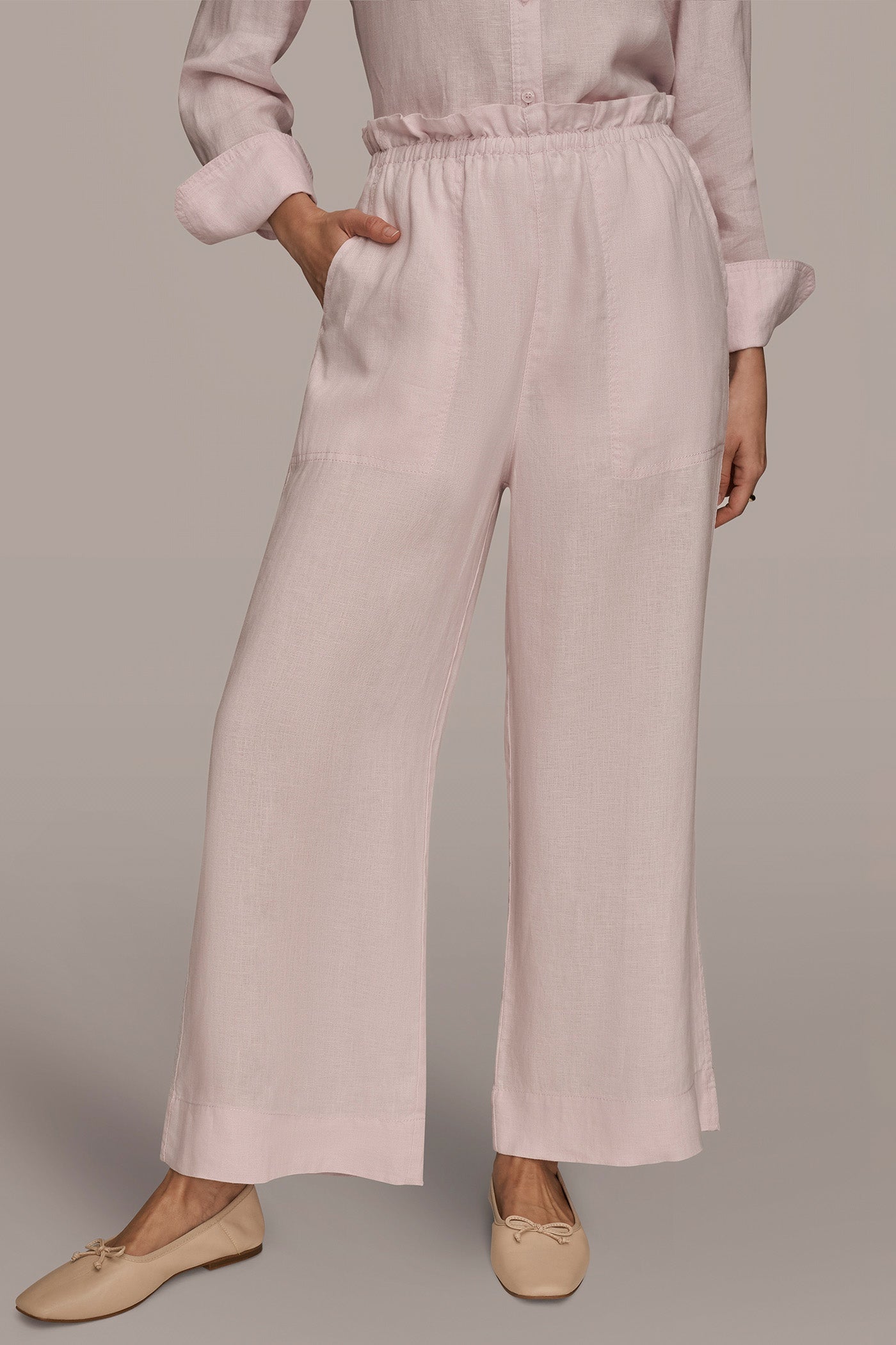 PINK WISTERIA HIGH-RISE PAPERBAG PANT Donna Karan