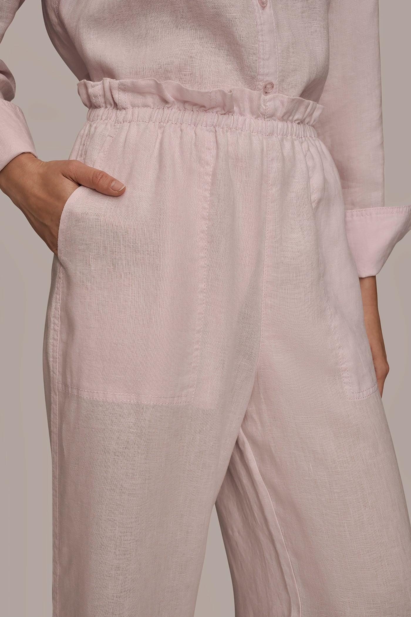 PINK WISTERIA HIGH-RISE PAPERBAG PANT Donna Karan