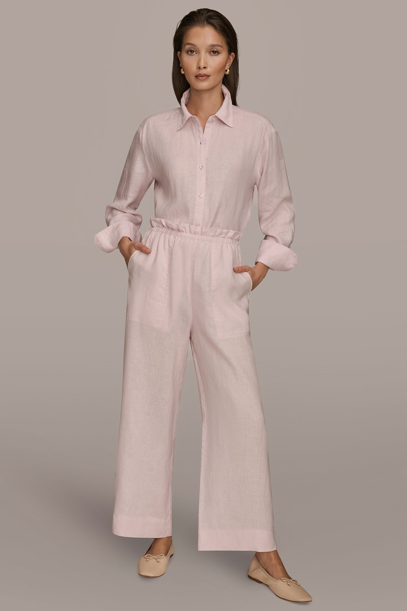 PINK WISTERIA HIGH-RISE PAPERBAG PANT Donna Karan