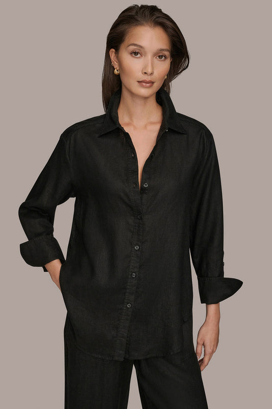 Black LONG SLEEVE SHIRT Donna Karan