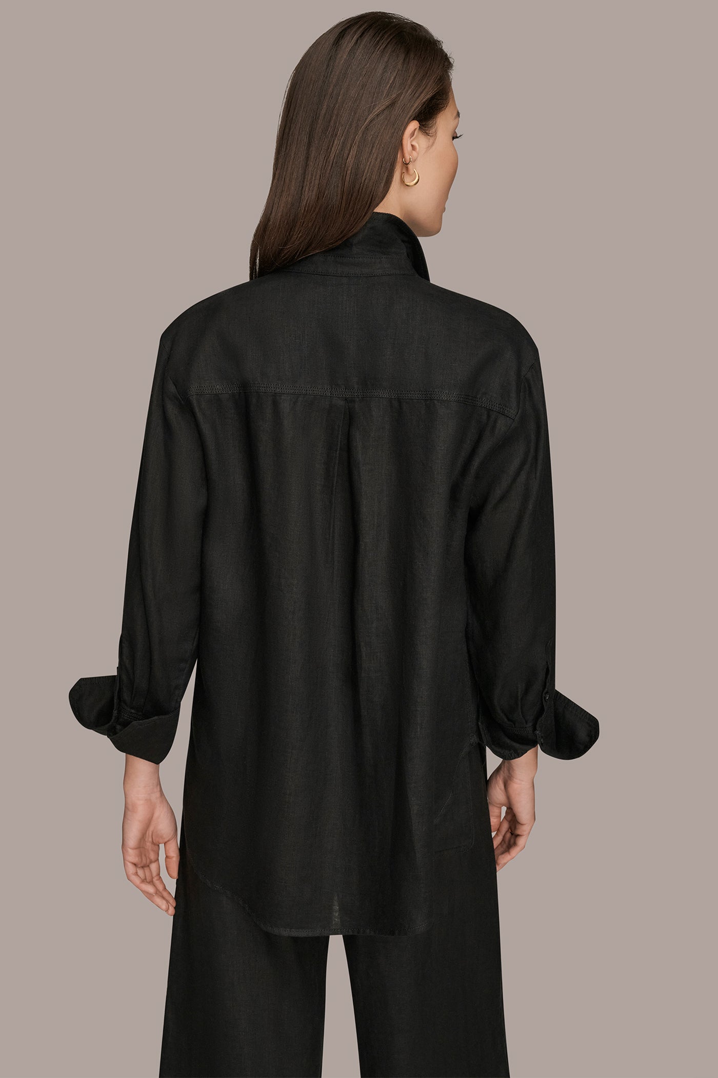 Black LONG SLEEVE SHIRT Donna Karan