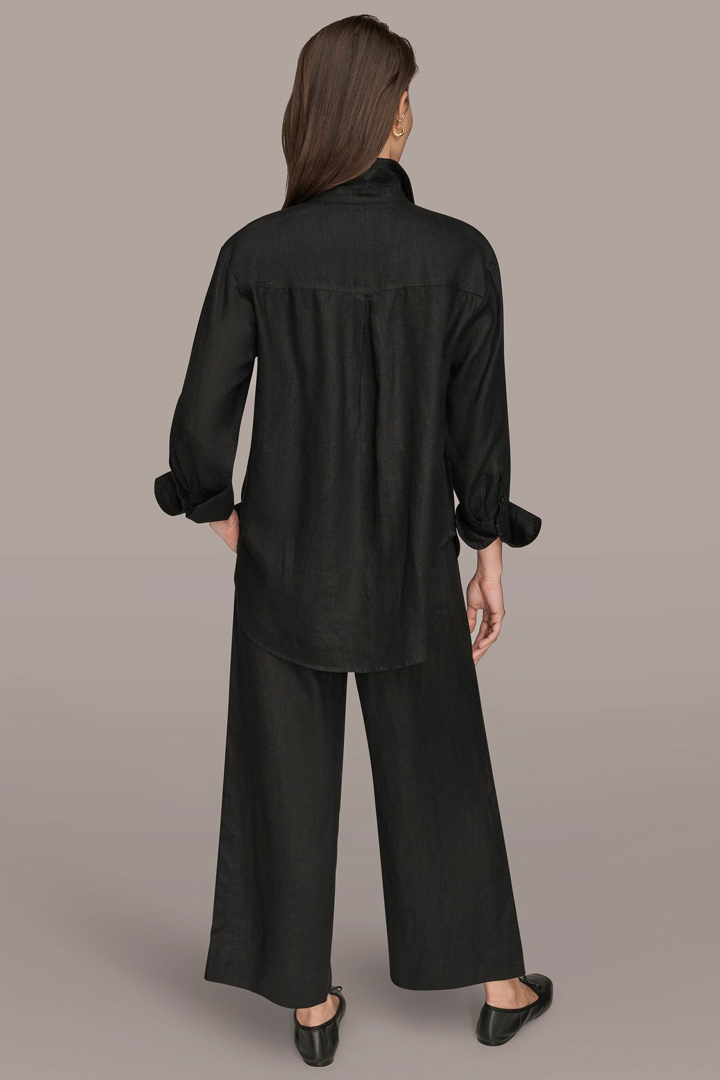 Black LONG SLEEVE SHIRT Donna Karan