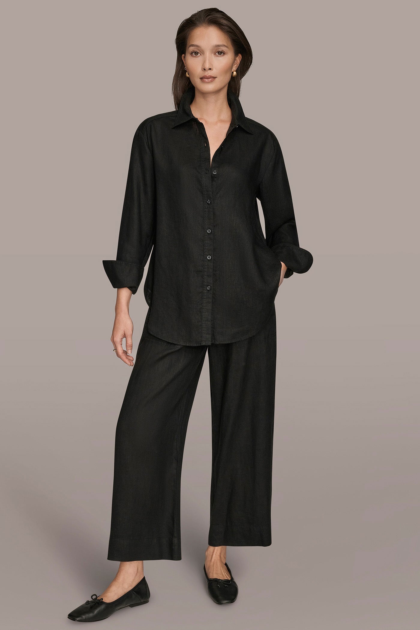 Black LONG SLEEVE SHIRT Donna Karan
