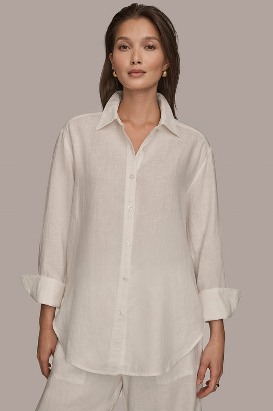CREAM LONG SLEEVE SHIRT Donna Karan