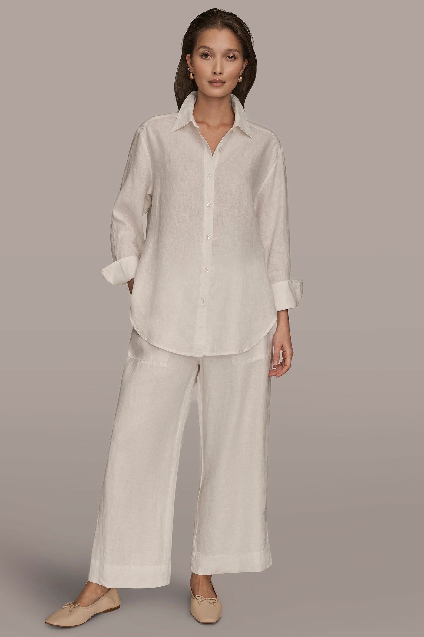 CREAM LONG SLEEVE SHIRT Donna Karan