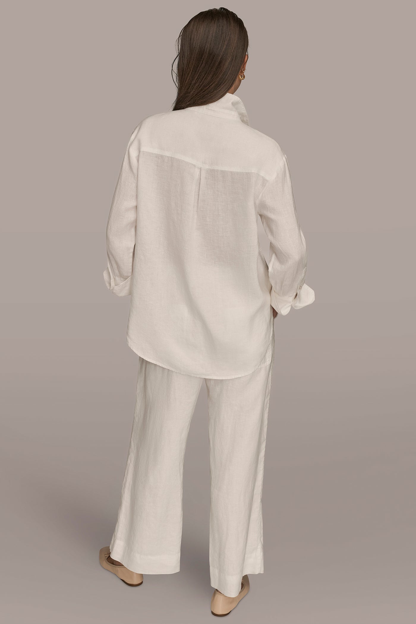 CREAM LONG SLEEVE SHIRT Donna Karan
