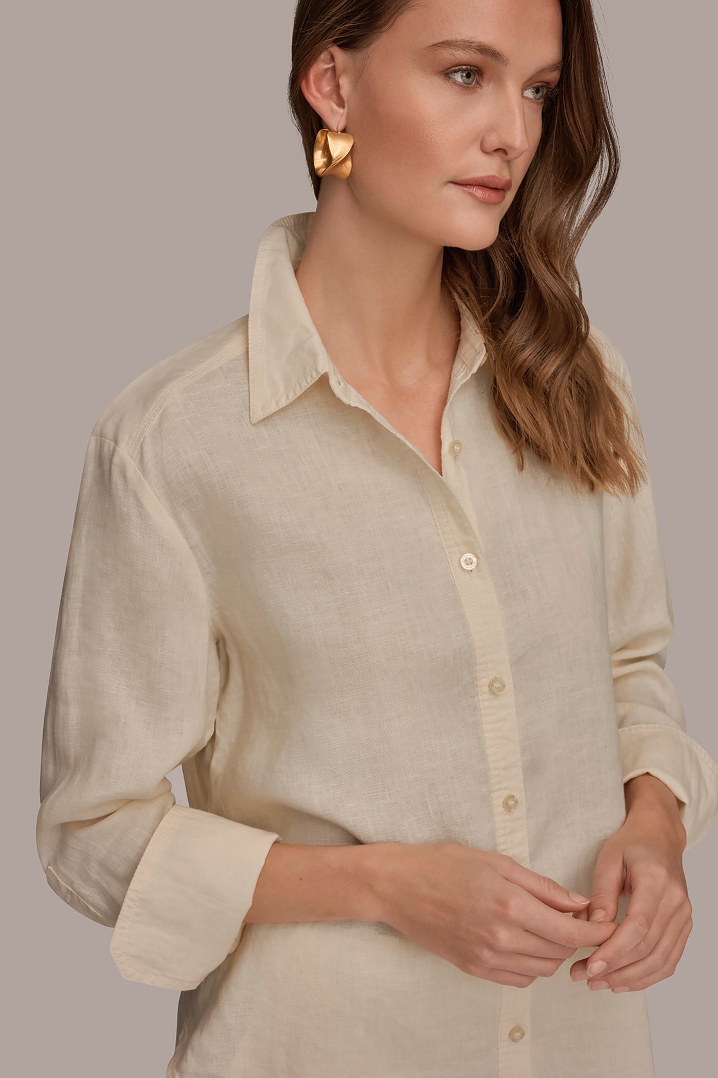 Buttercream LONG SLEEVE SHIRT Donna Karan
