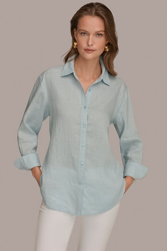 Sea Mist LONG SLEEVE SHIRT Donna Karan