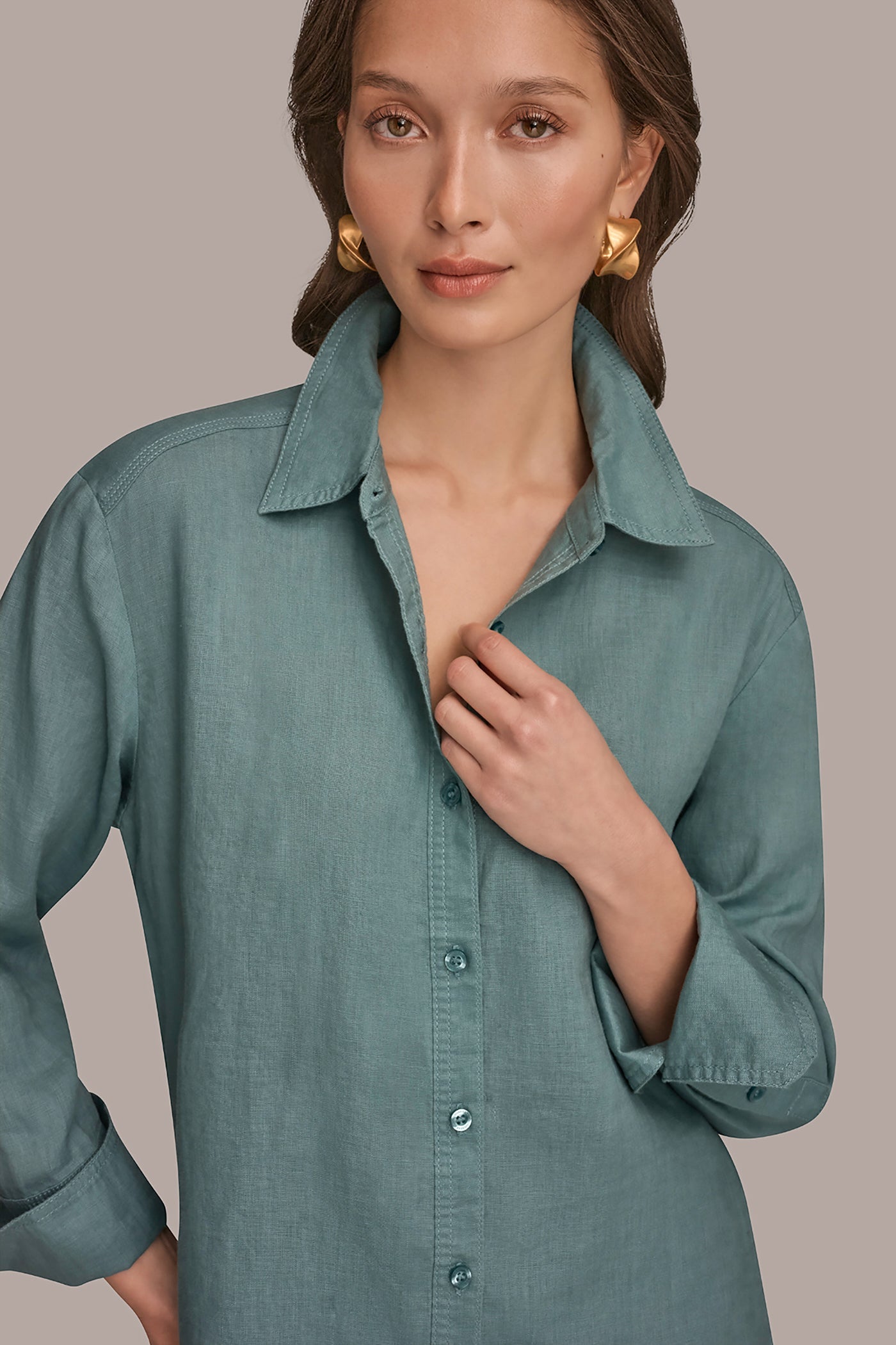 Waterlily LONG SLEEVE SHIRT Donna Karan