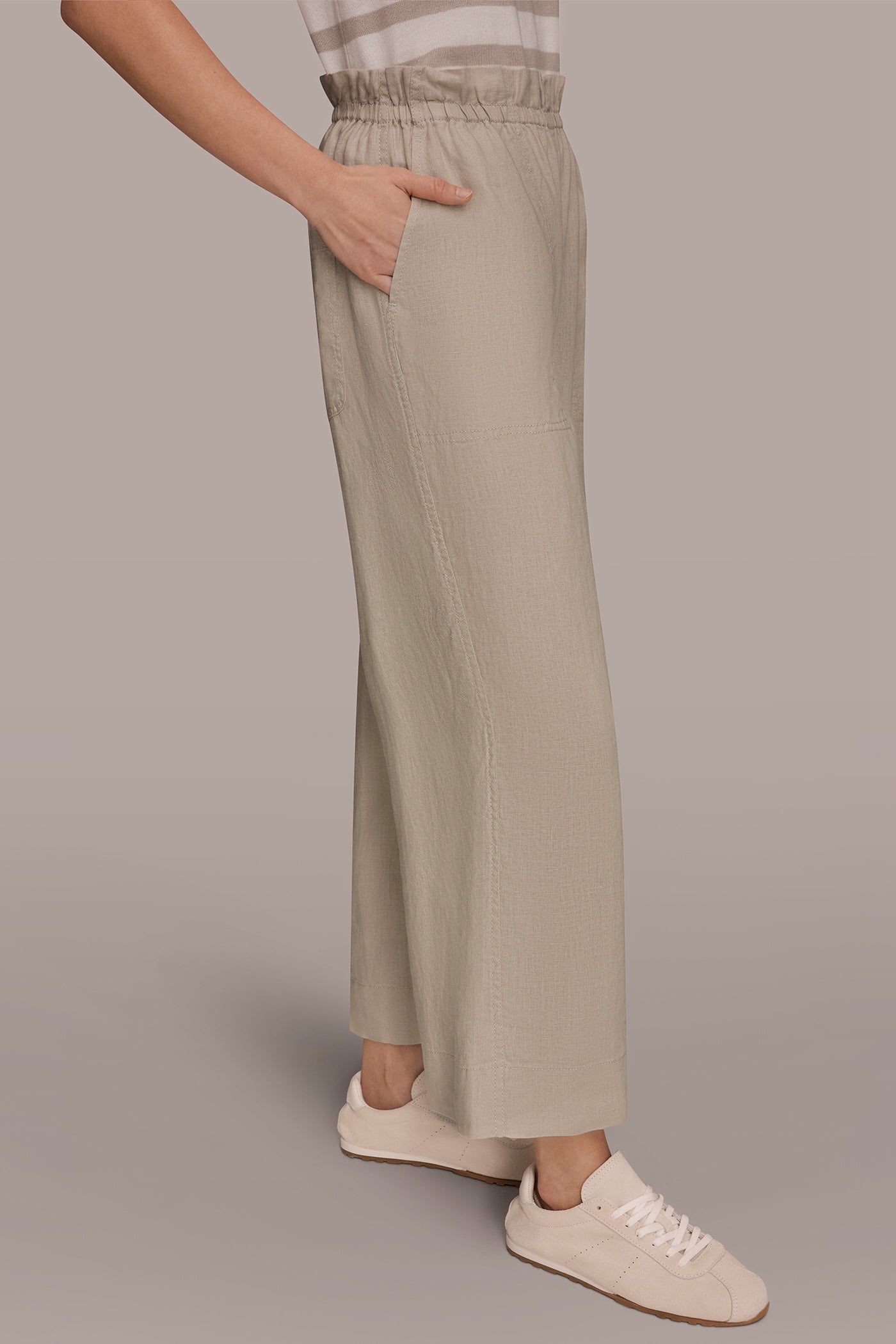 Tuscan Grey HIGH-RISE PAPERBAG PANT Donna Karan