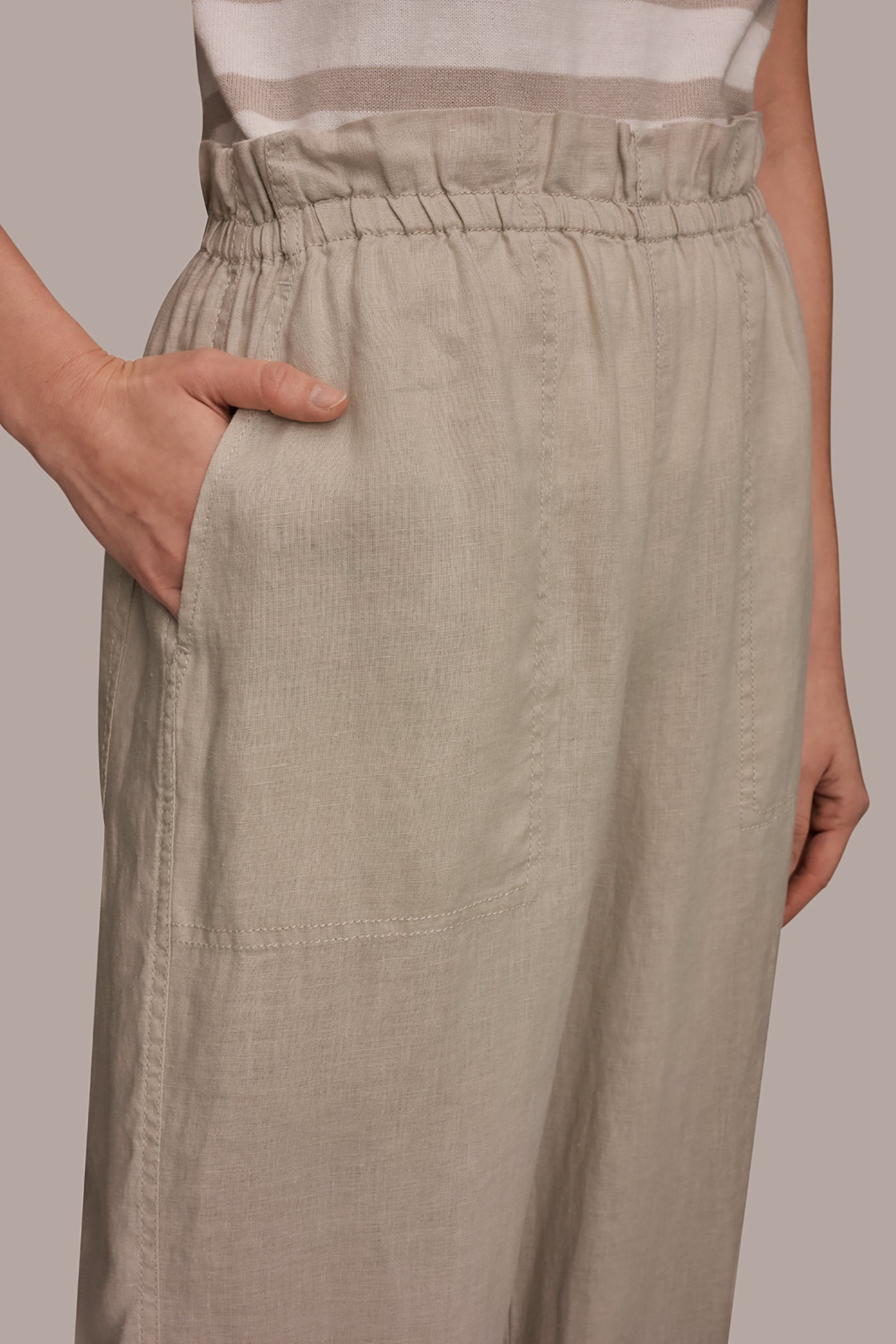Tuscan Grey HIGH-RISE PAPERBAG PANT Donna Karan