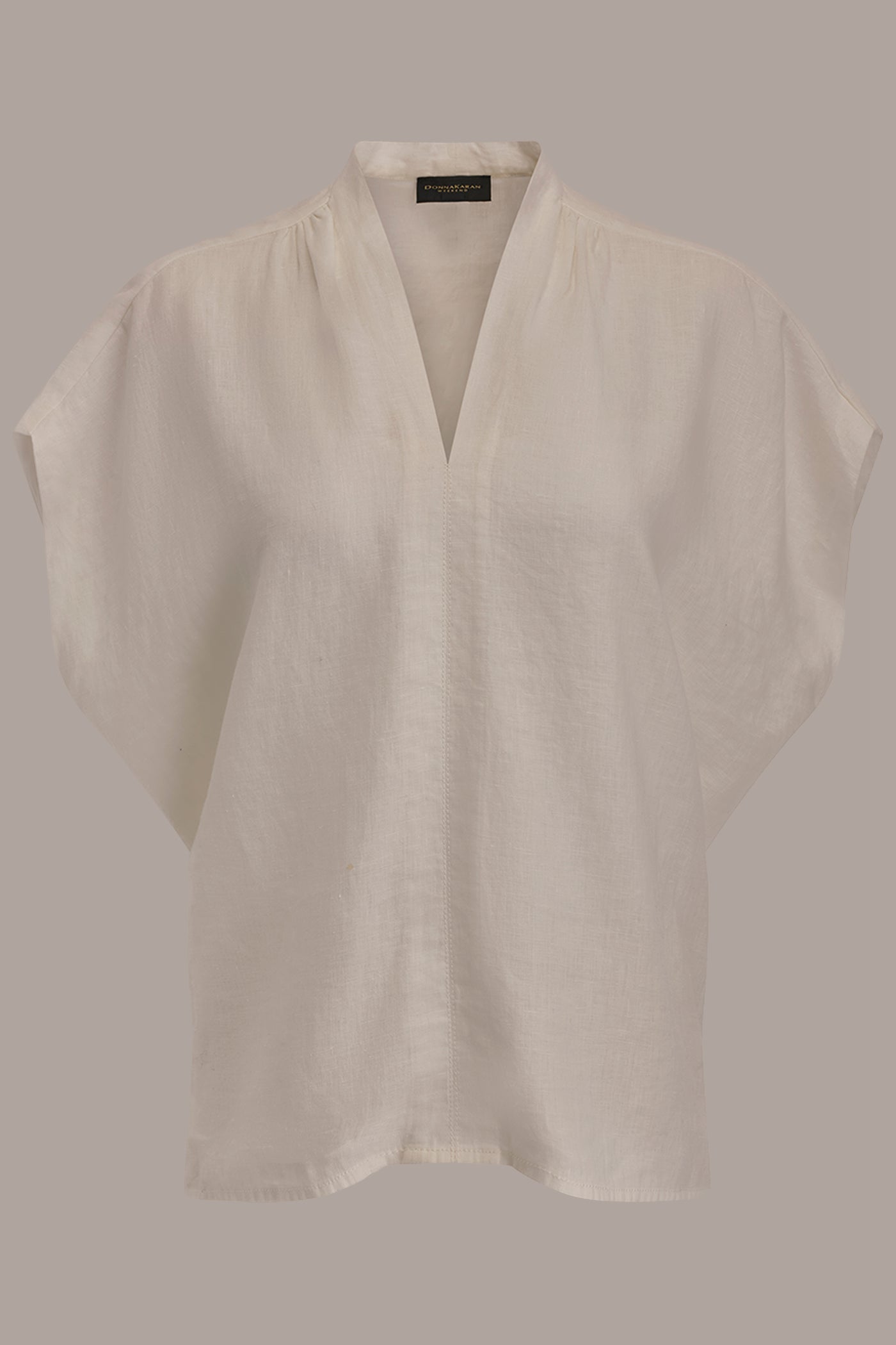 Cream LINEN SLEEVELESS BLOUSE Donna Karan