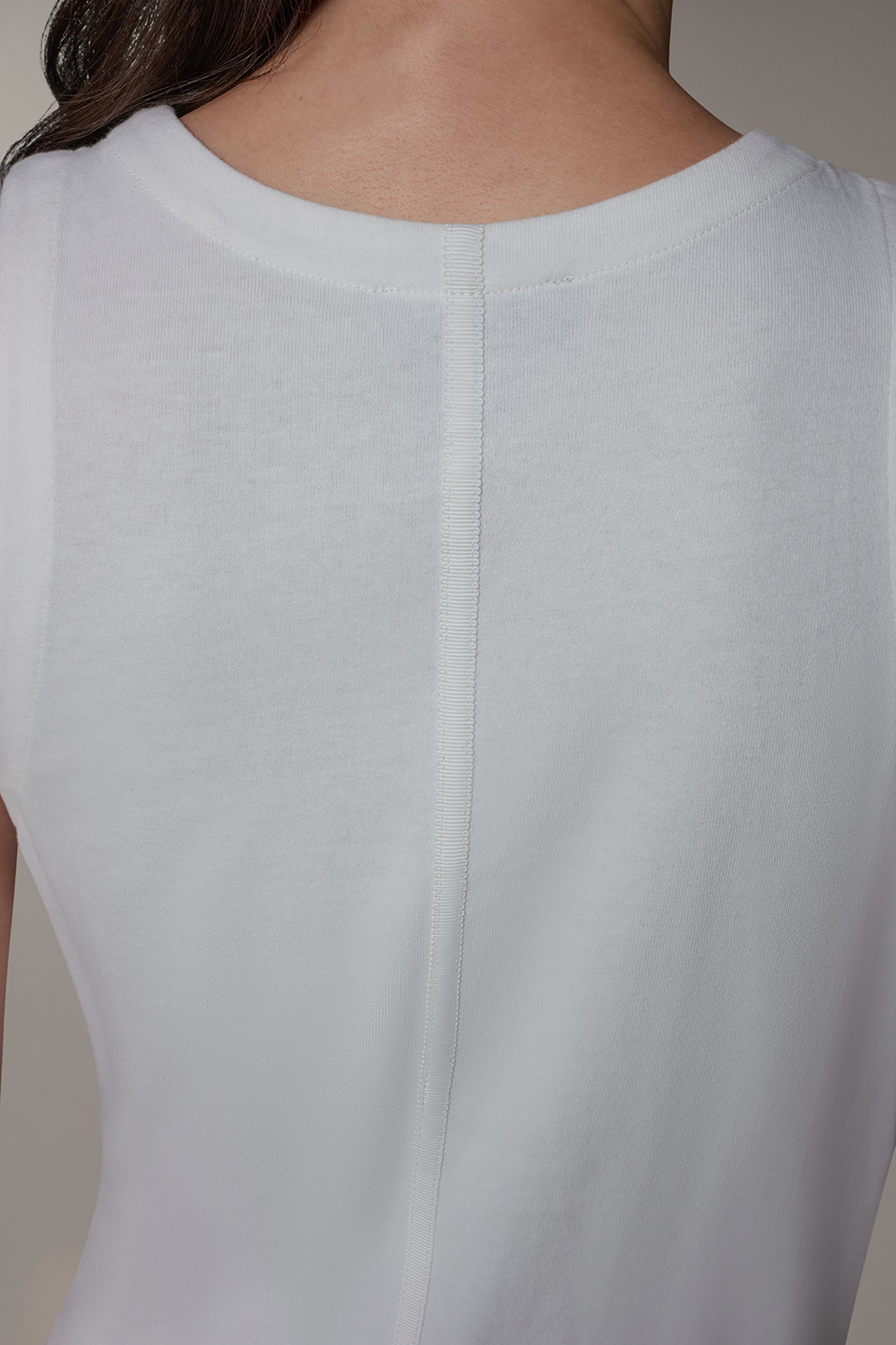 Cream SLEEVELESS MIDI TRAPEZE DRESS Donna Karan