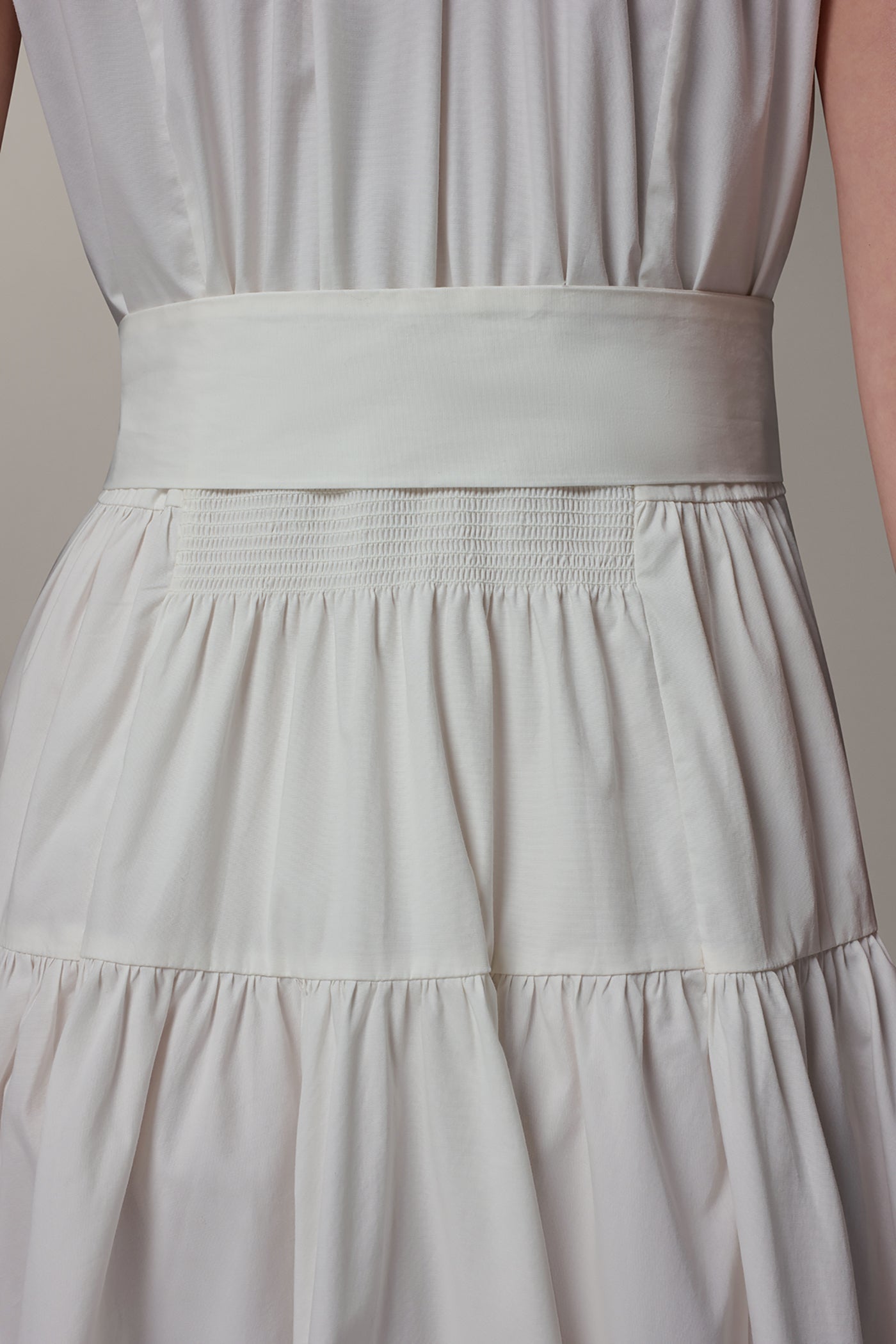 Cream CAP SLEEVE MIDI SHIRT DRESS Donna Karan