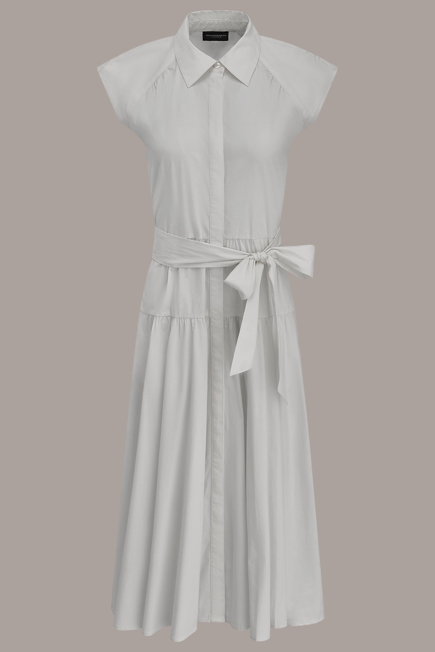 Cream CAP SLEEVE MIDI SHIRT DRESS Donna Karan
