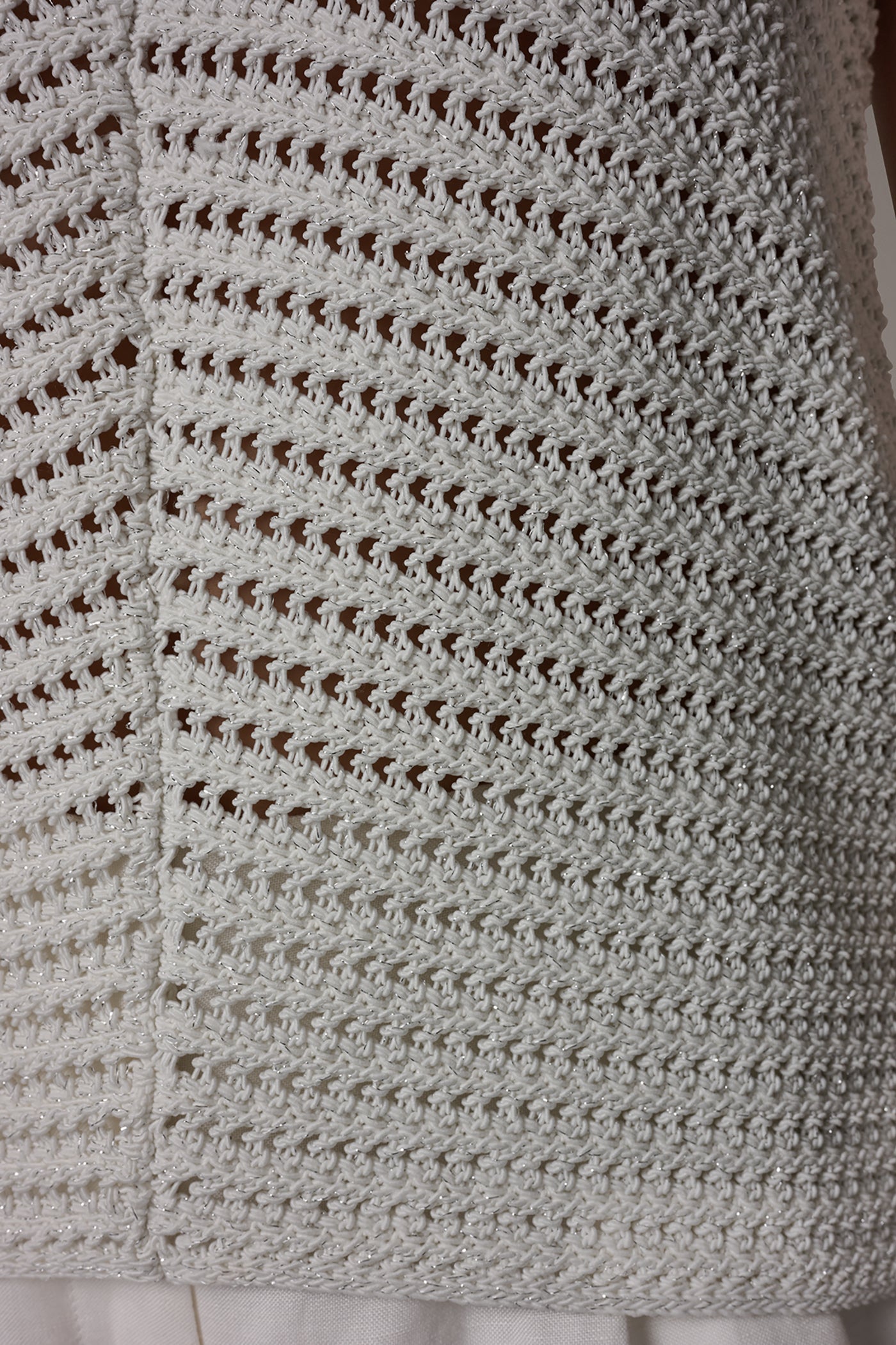 Cream SLEEVELESS METALLIC SWEATER TANK Donna Karan