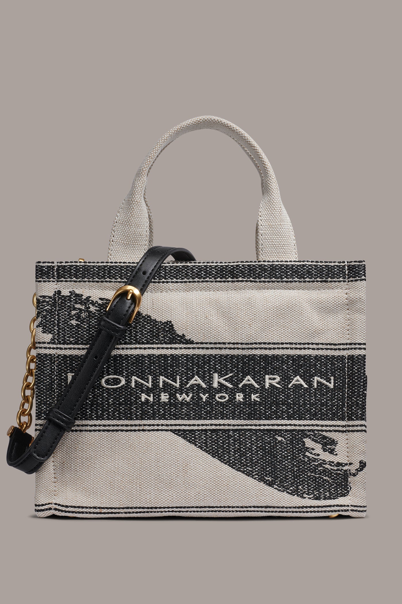Neutral/Black MERINO SMALL TOTE Donna Karan