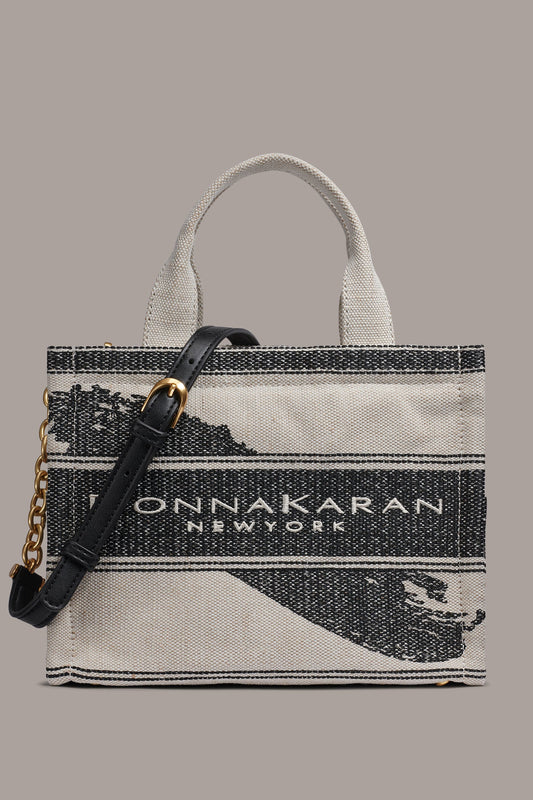 Neutral/Black MERINO SMALL TOTE Donna Karan