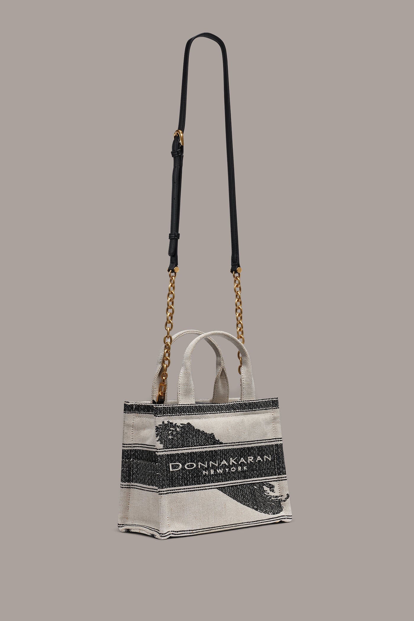 Neutral/Black MERINO SMALL TOTE Donna Karan