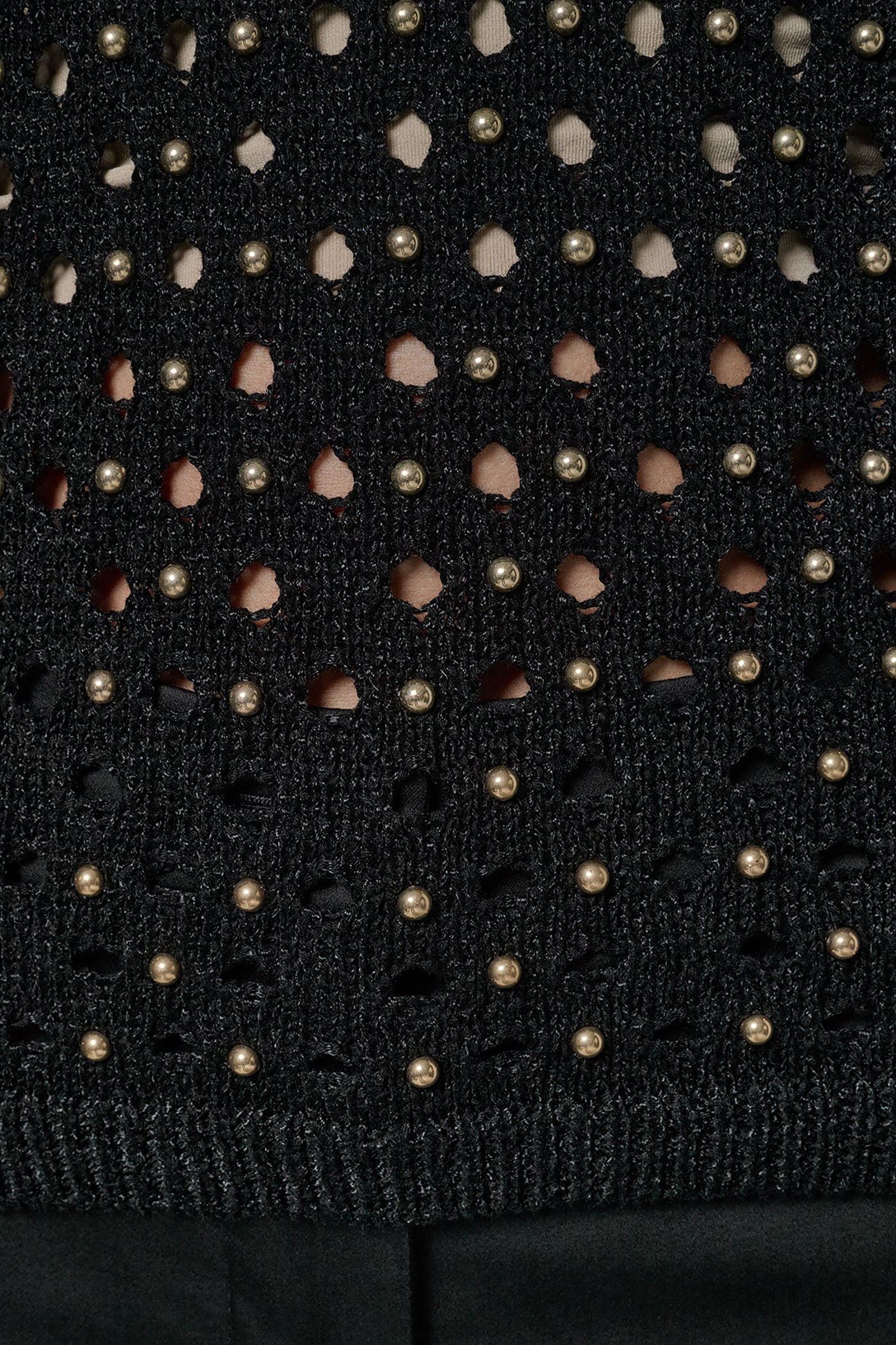 Black SLEEVELESS OPEN-STITCH HALTER SWEATER Donna Karan