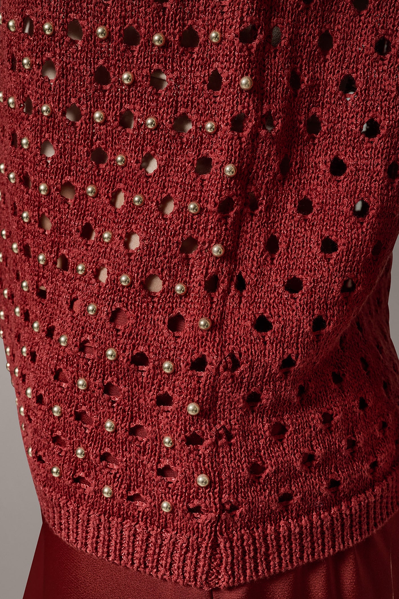 Sunbaked SLEEVELESS OPEN-STITCH HALTER SWEATER Donna Karan