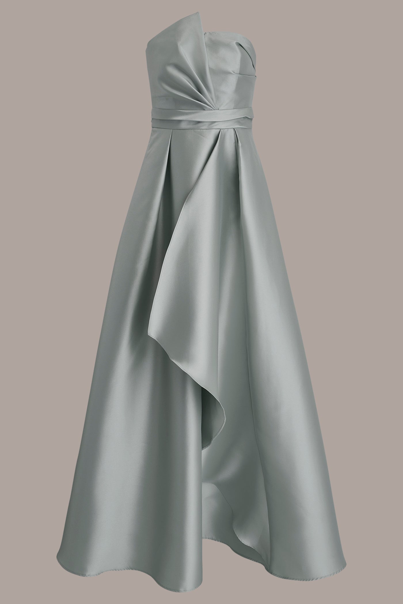 MISTY BLUE MIKADO SATIN STRAPLESS GOWN Donna Karan