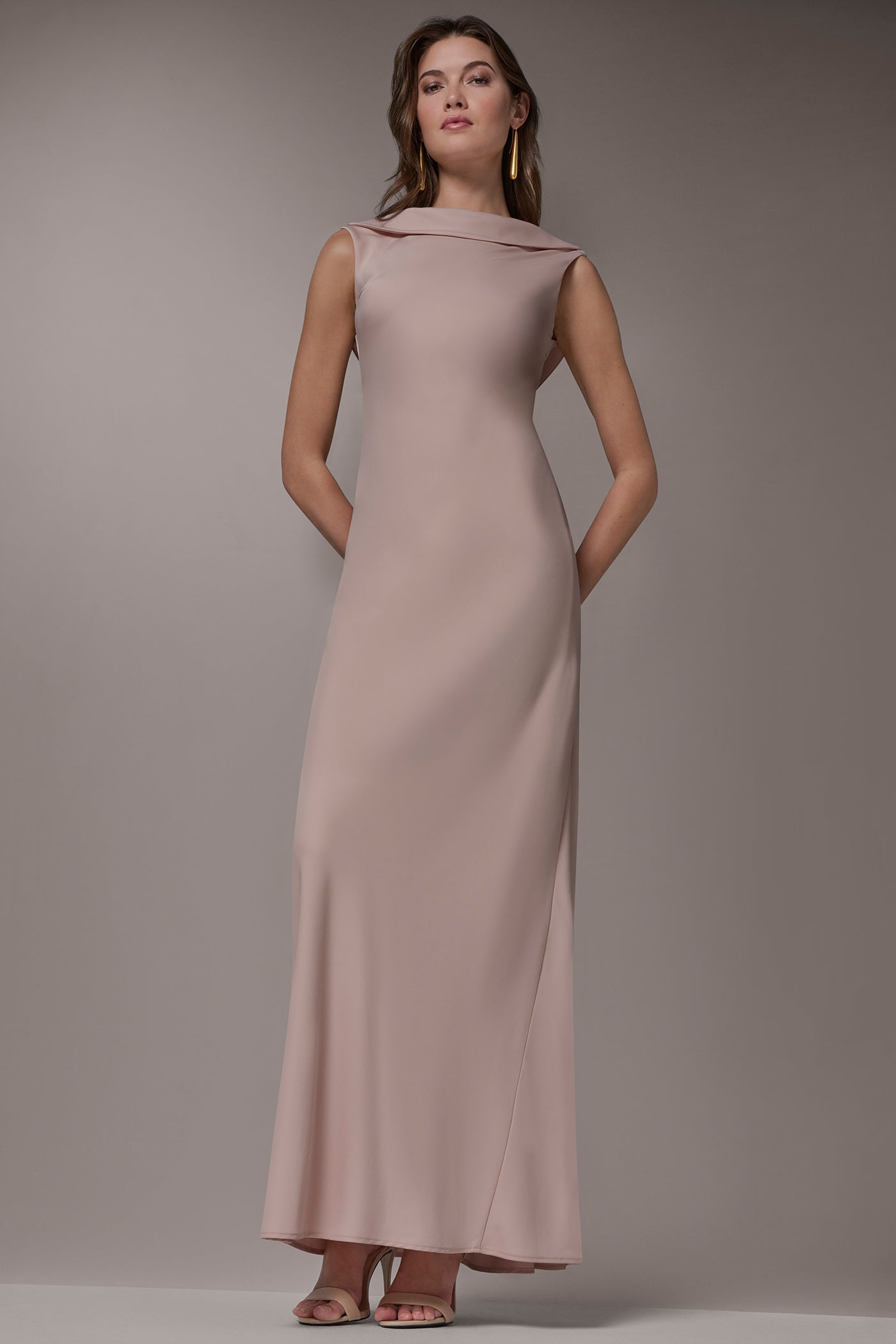 Snow Petal SATIN RUFFLE BACK GOWN Donna Karan