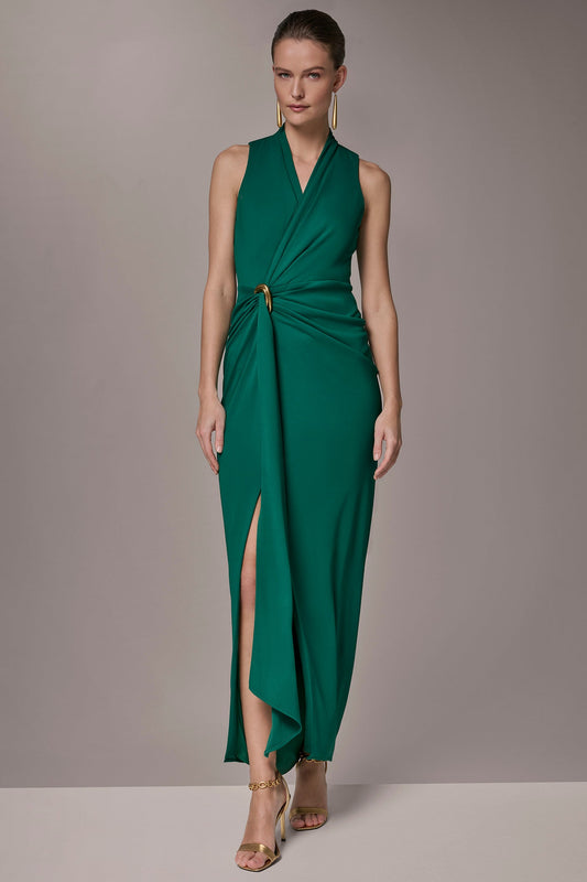 Lawn SLEEVELESS WRAP V-NECK GOWN Donna Karan