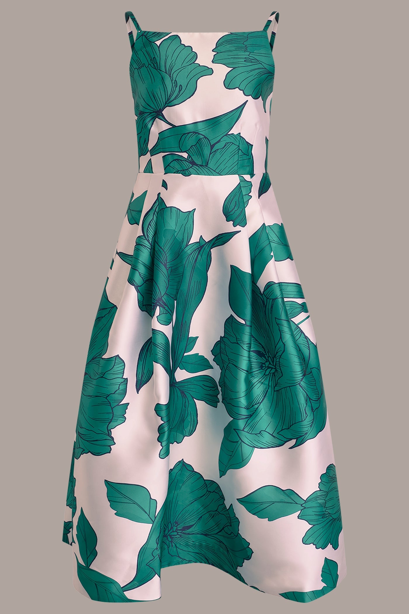 Cream/Lawn Multi MIKADO FLORAL MIDI GOWN Donna Karan