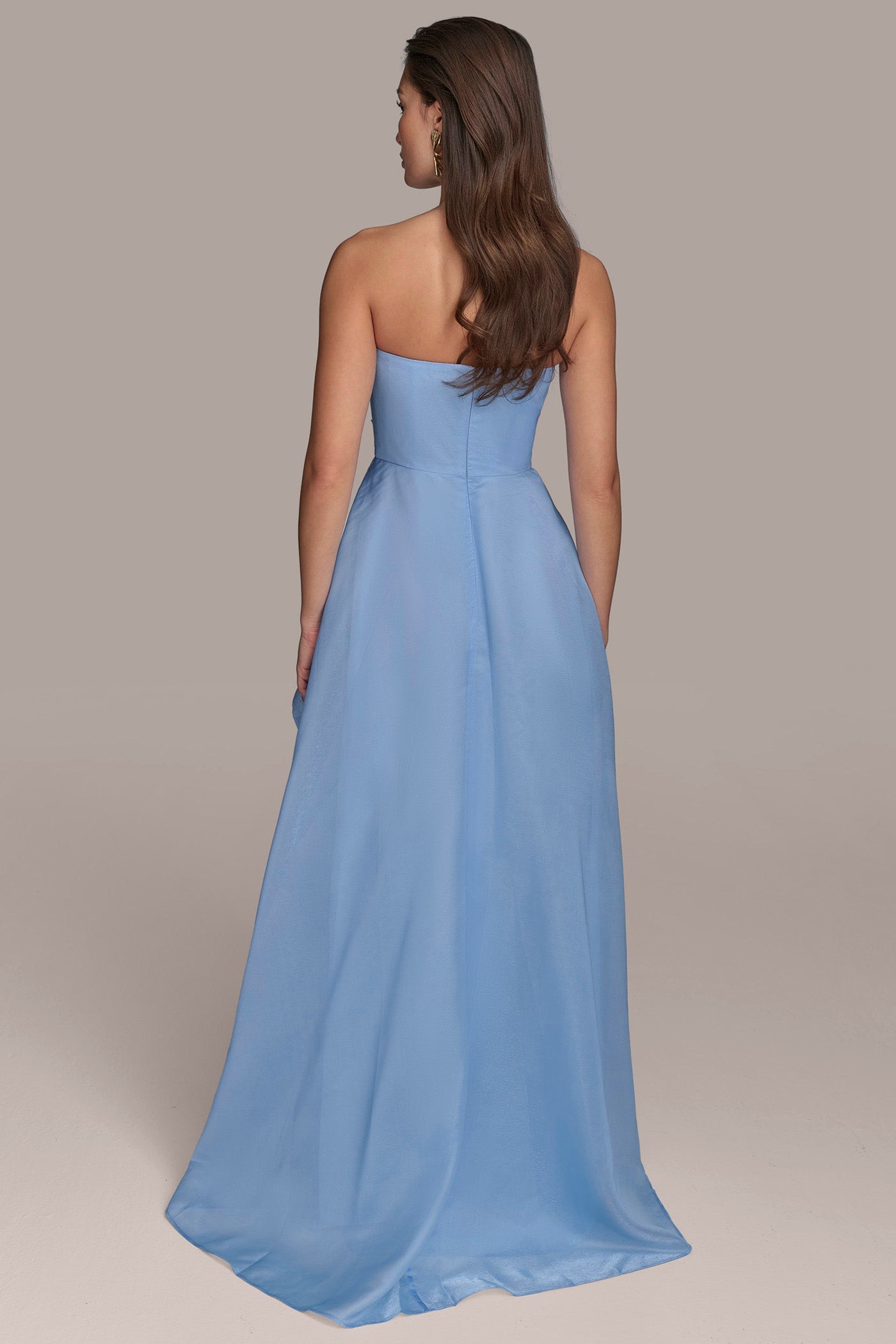 cielo ORGANZA STRAPLESS CASCADING GOWN Donna Karan