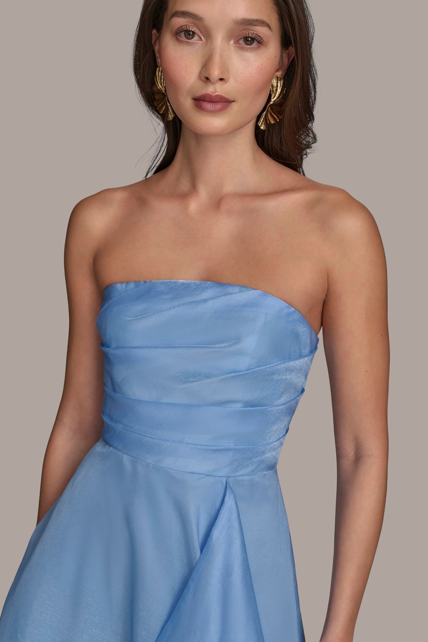 cielo ORGANZA STRAPLESS CASCADING GOWN Donna Karan