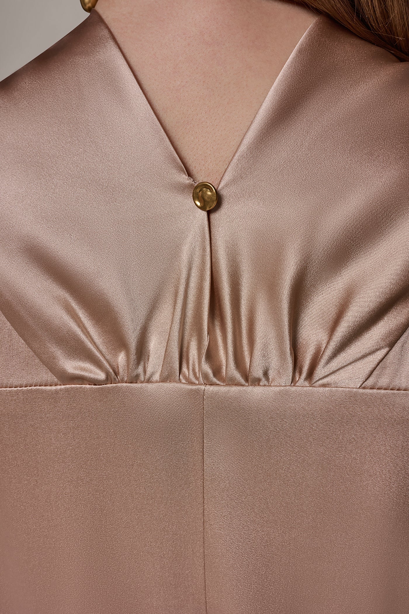 Snow Petal SILK-CHARMEUSE MIDI A-LINE DRESS Donna Karan