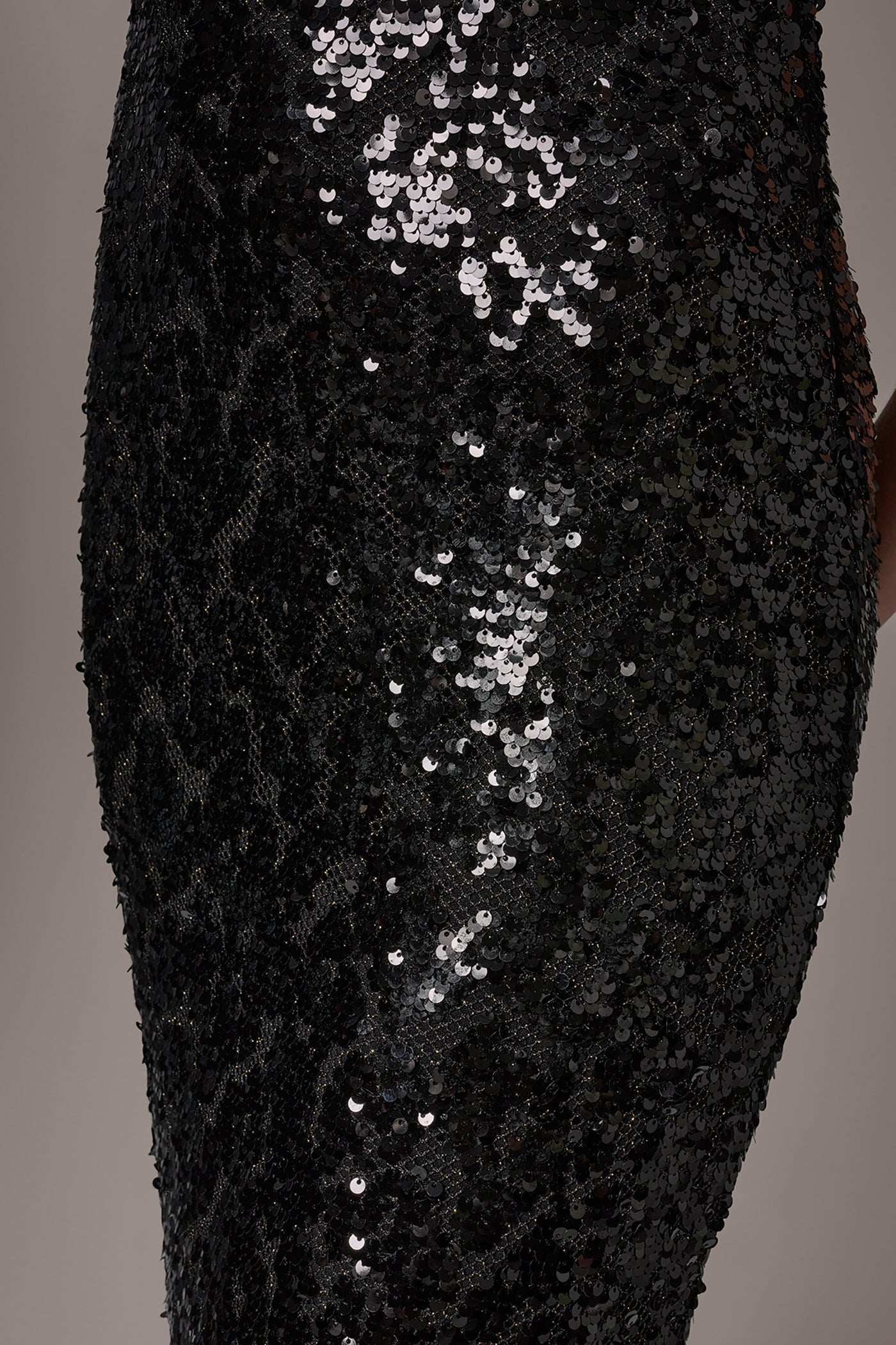 Black SEQUIN HALTER GOWN Donna Karan