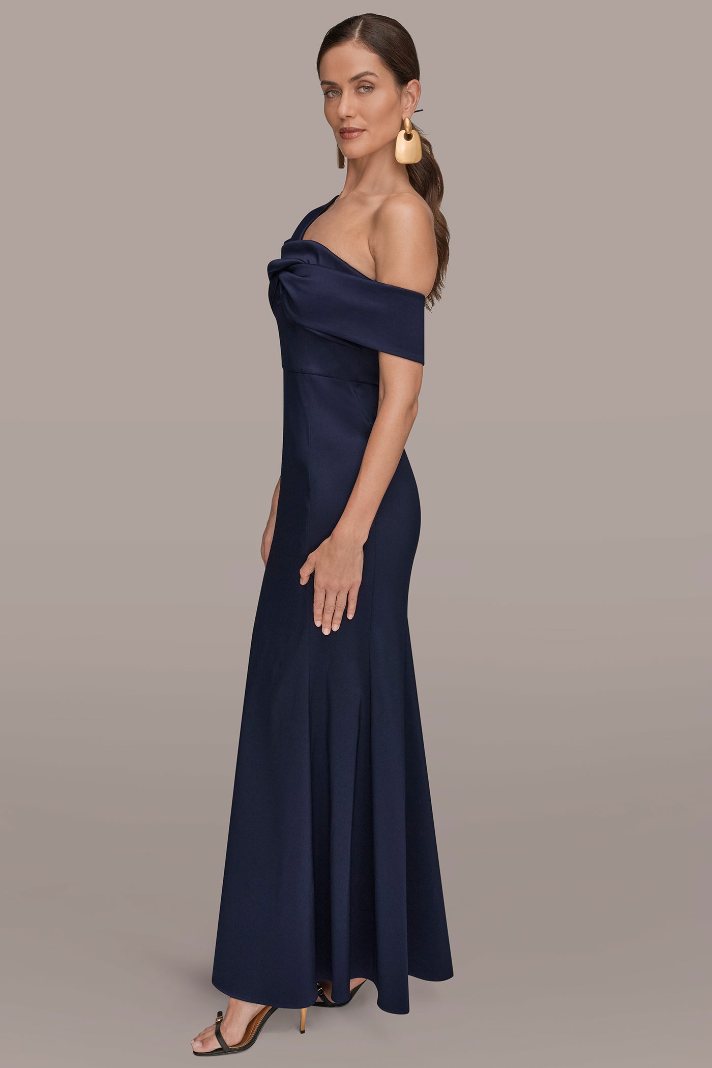 Ink MIKADO OFF-THE-SHOULDER GOWN Donna Karan