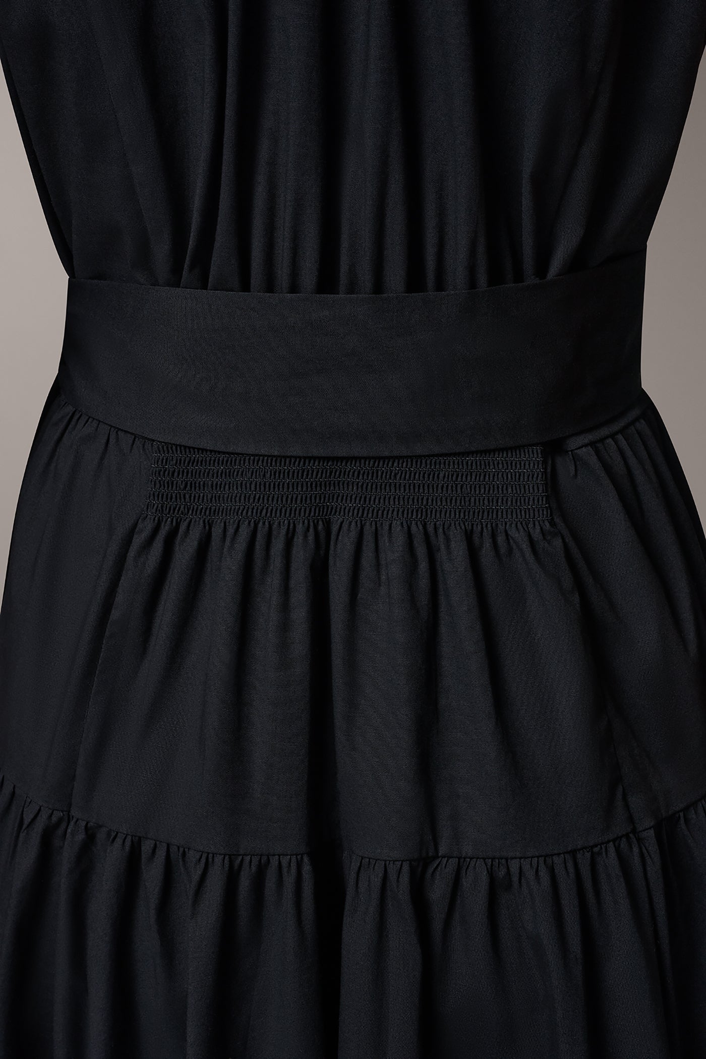 Black CAP SLEEVE MIDI SHIRT DRESS Donna Karan