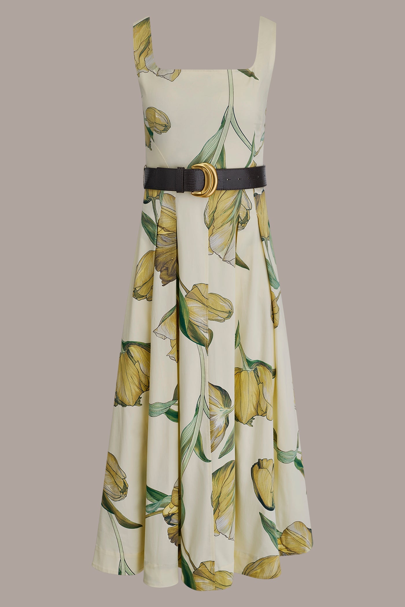 Pannacotta Multi COTTON-SATEEN PRINTED MIDI A-LINE DRESS Donna Karan