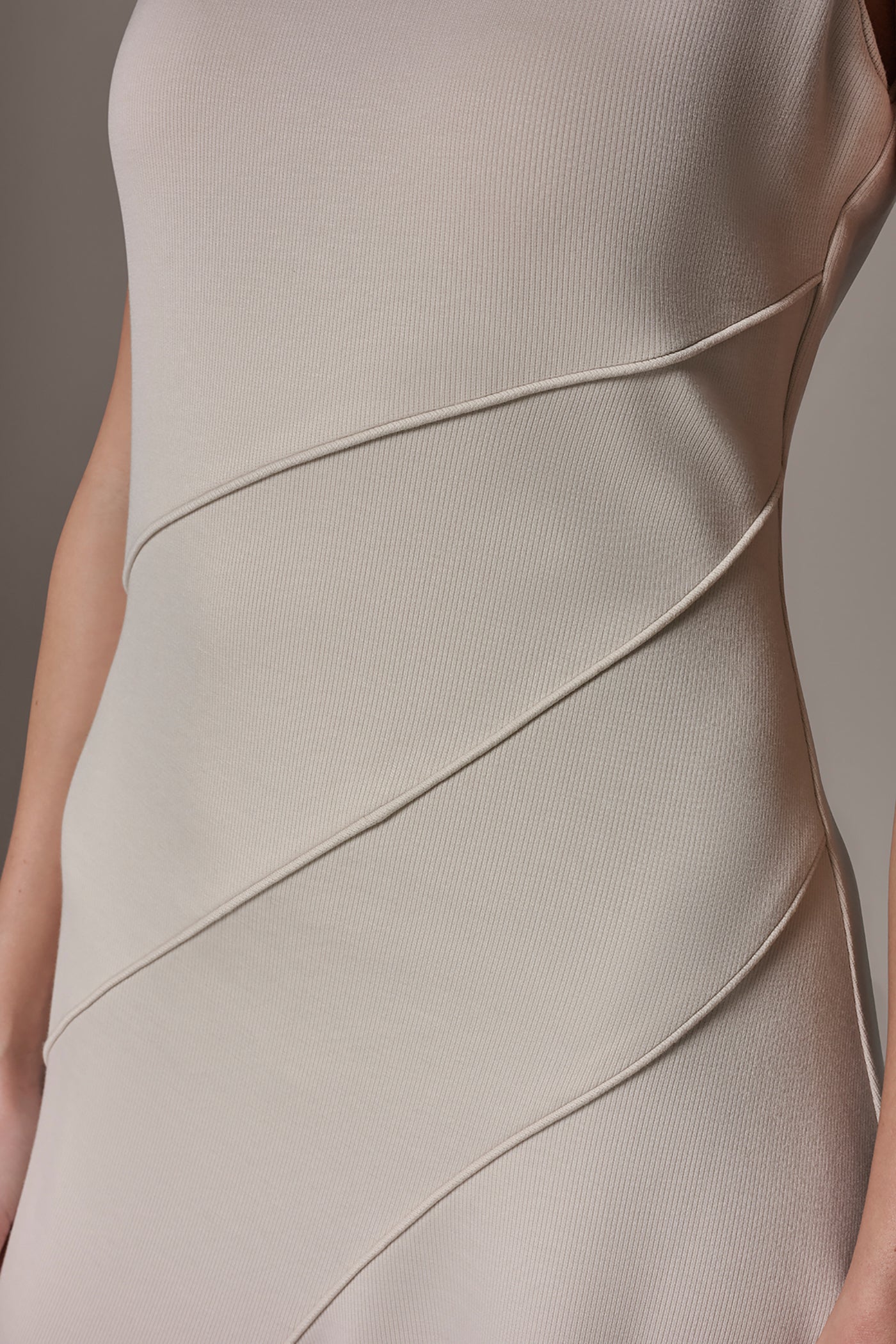 Vellum DIAGONAL RIB MIDI A-LINE DRESS Donna Karan