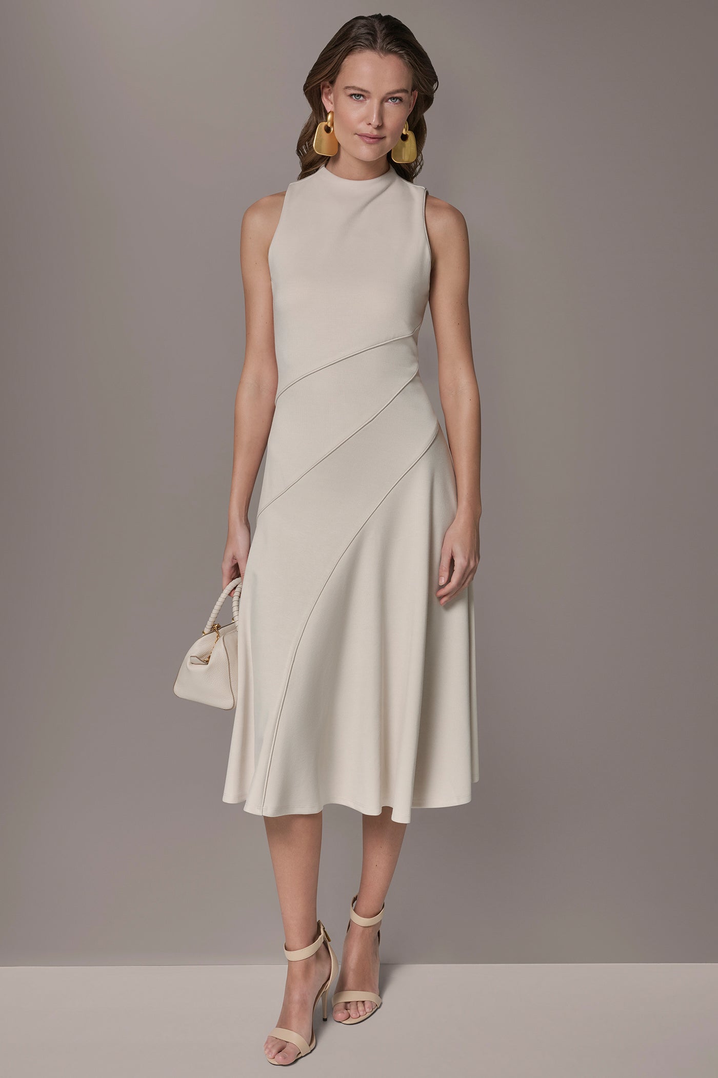 Vellum DIAGONAL RIB MIDI A-LINE DRESS Donna Karan