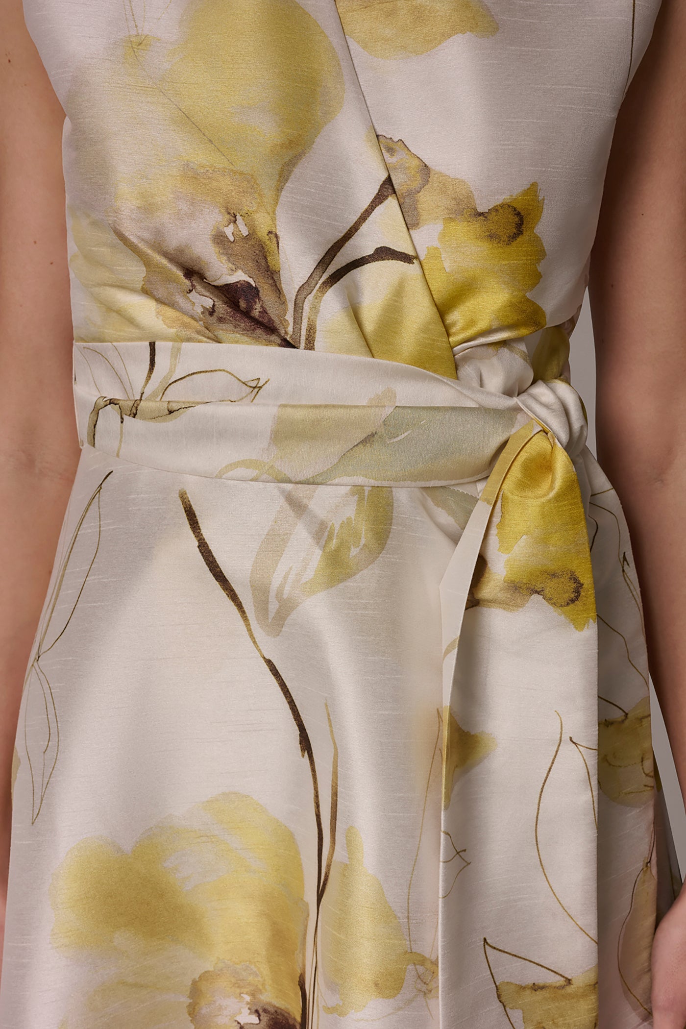 Limoncello Multi FLORAL JACQUARD WRAP-EFFECT MIDI DRESS Donna Karan