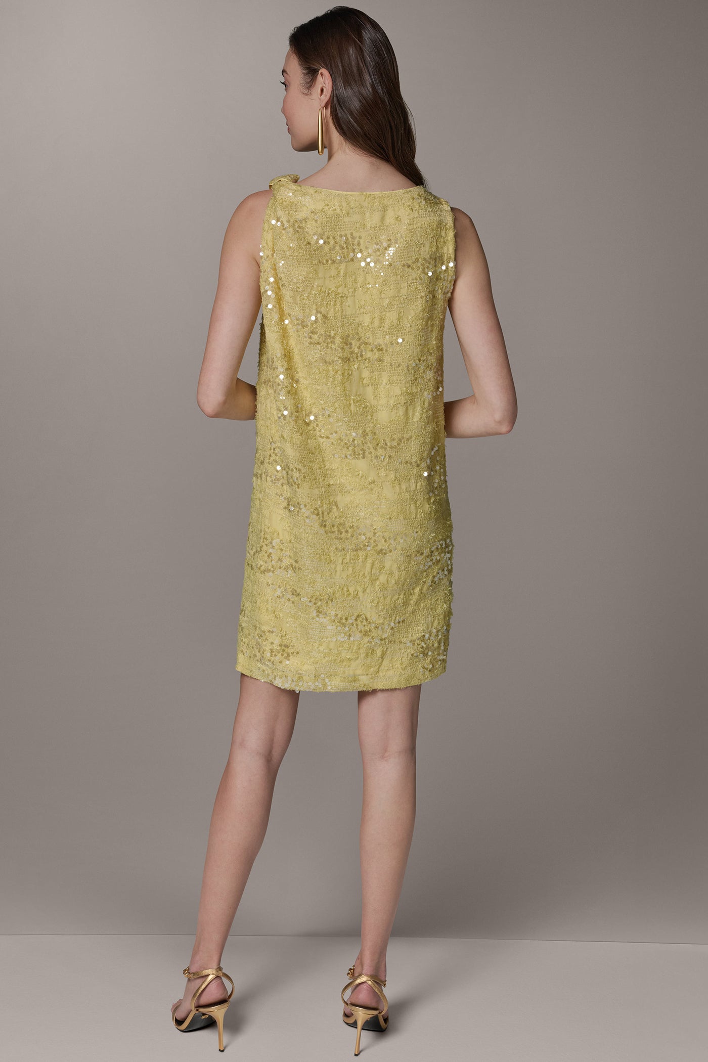 Citrus/Clear SEQUIN SHIFT DRESS Donna Karan