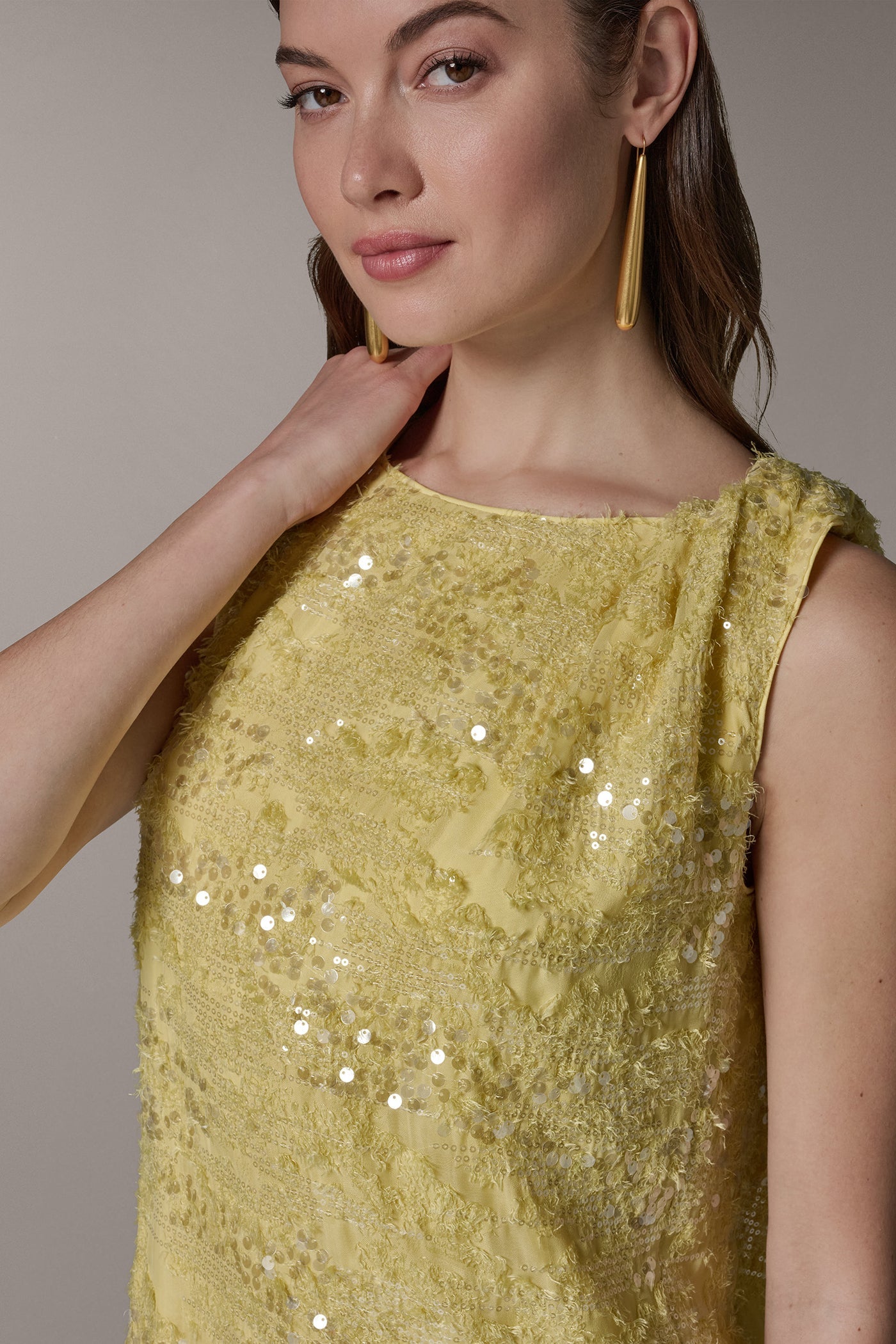 Citrus/Clear SEQUIN SHIFT DRESS Donna Karan