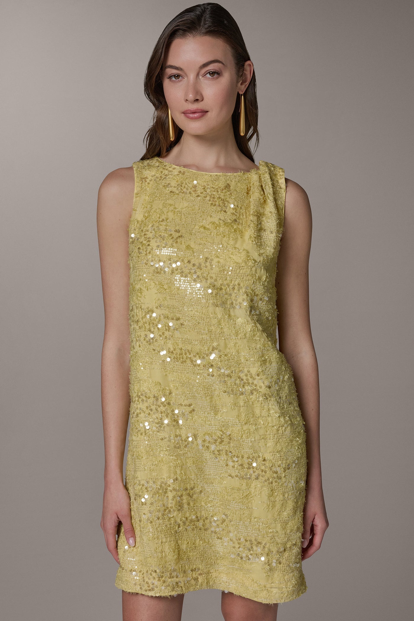 Citrus/Clear SEQUIN SHIFT DRESS Donna Karan