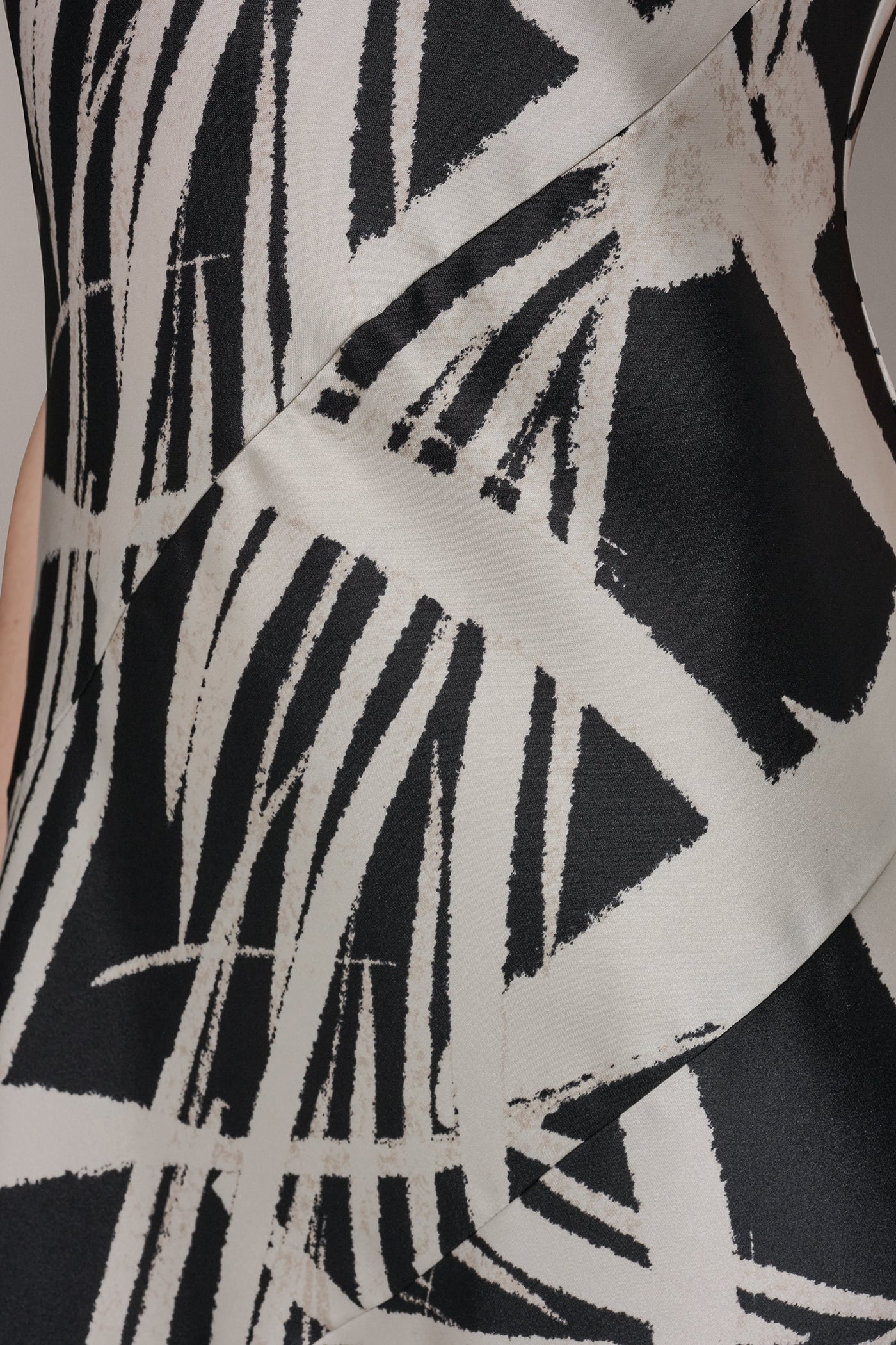 Black Cream ASYMMETRIC MIDI SLIP DRESS Donna Karan
