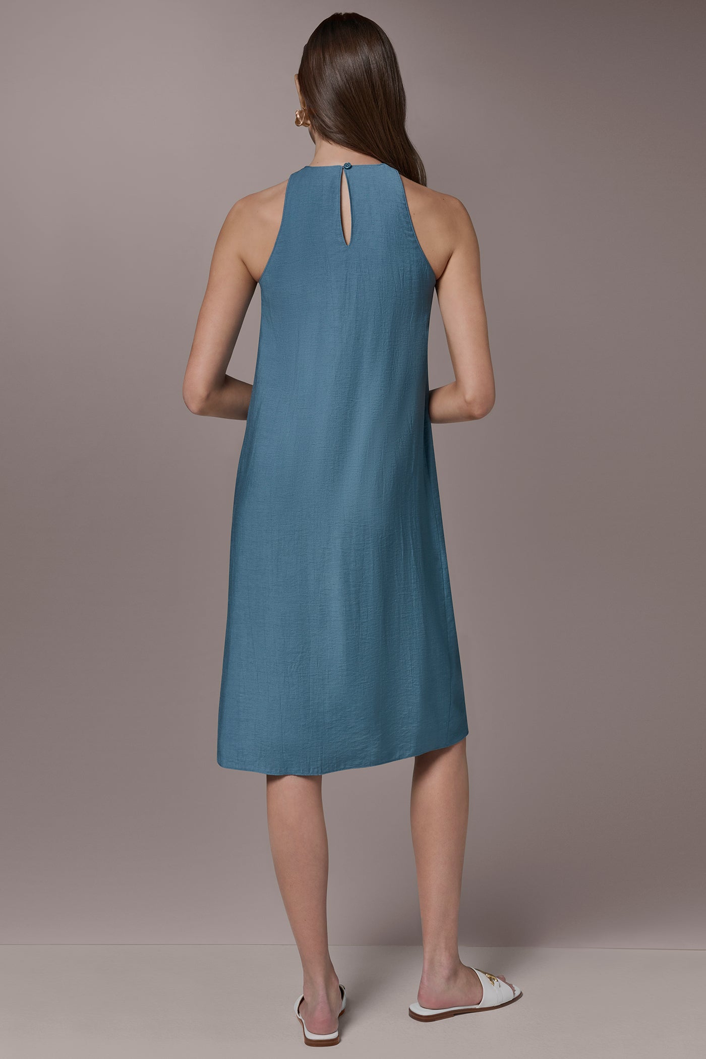 Washed Indigo MIDI SWING DRESS Donna Karan