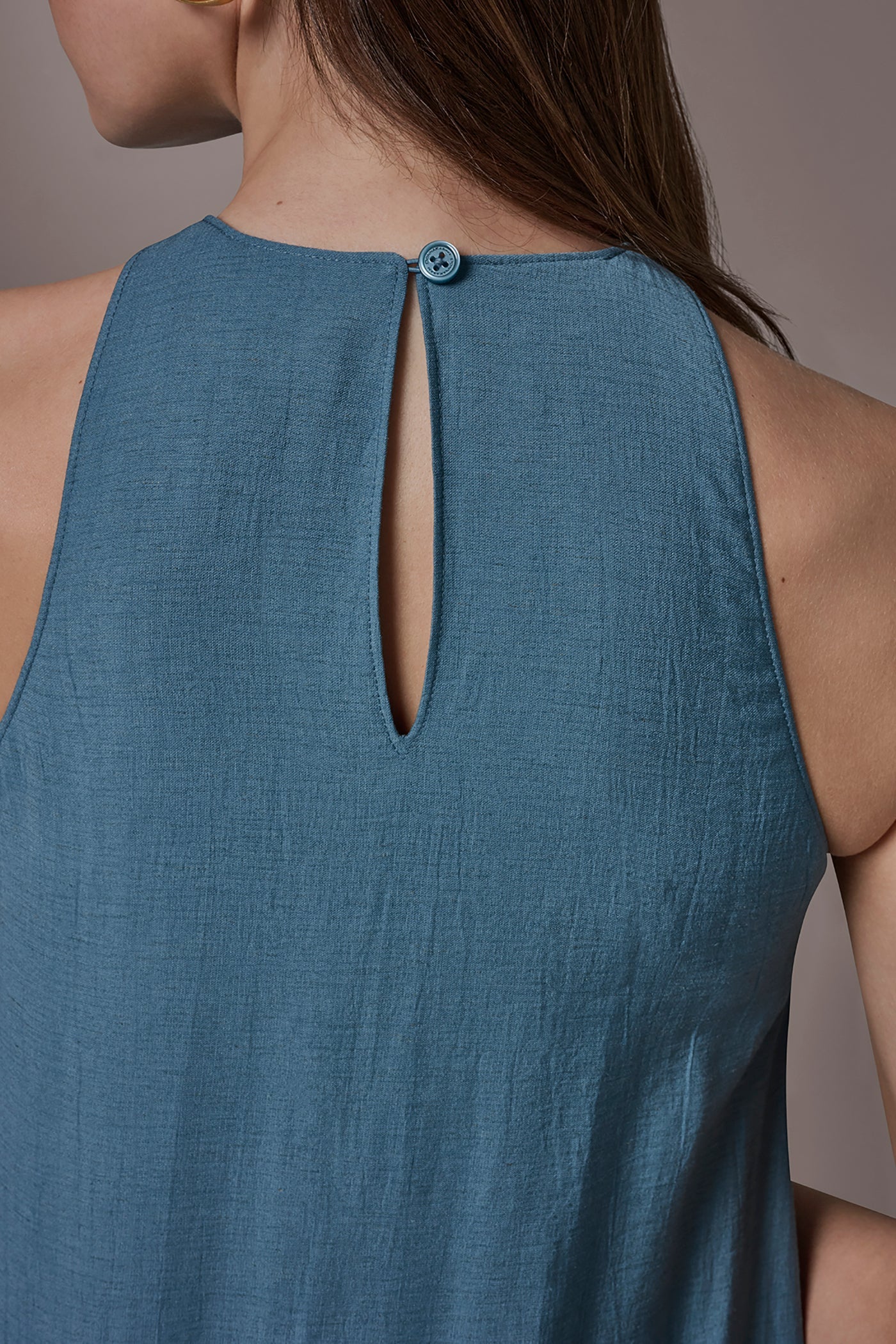 Washed Indigo MIDI SWING DRESS Donna Karan