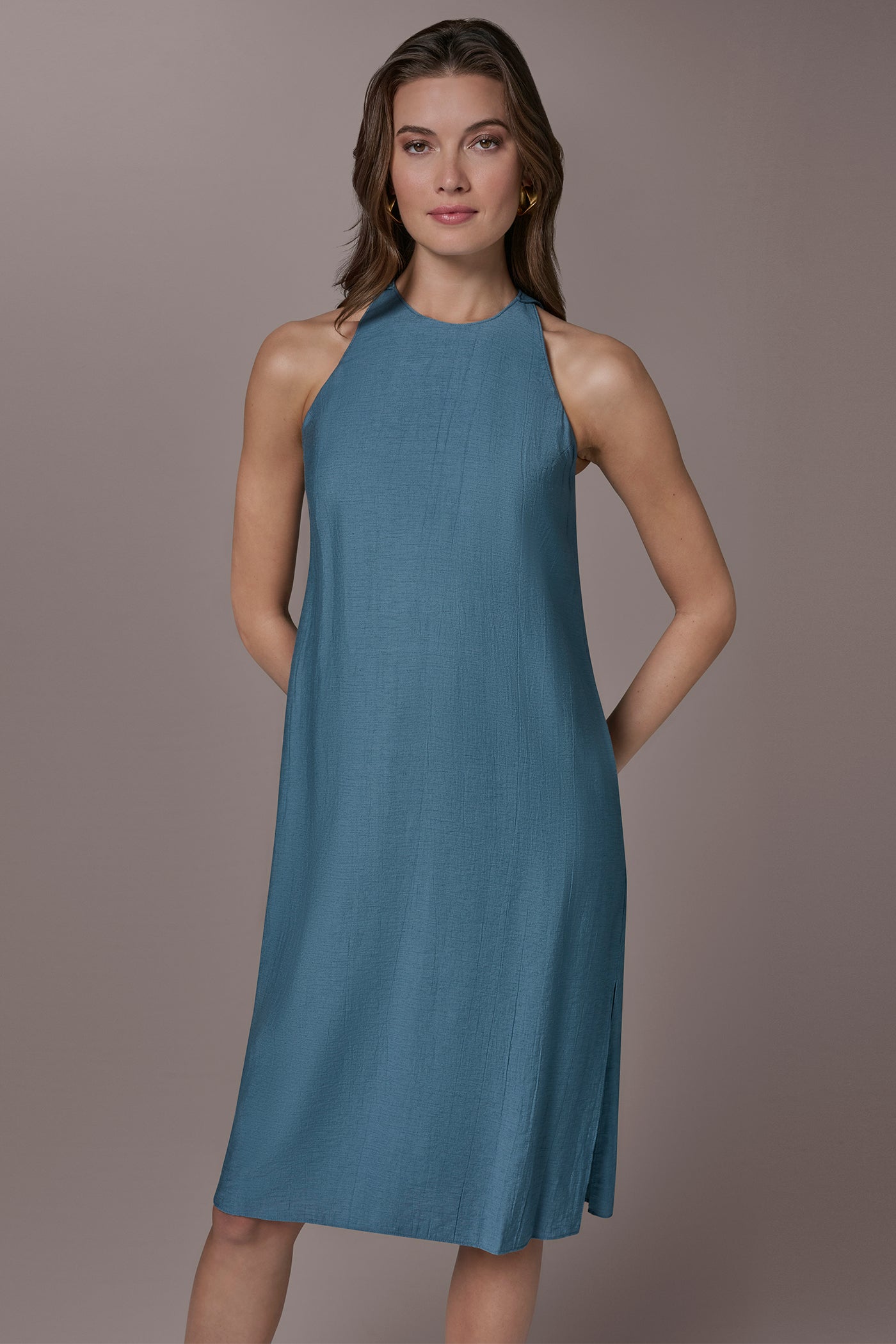 Washed Indigo MIDI SWING DRESS Donna Karan