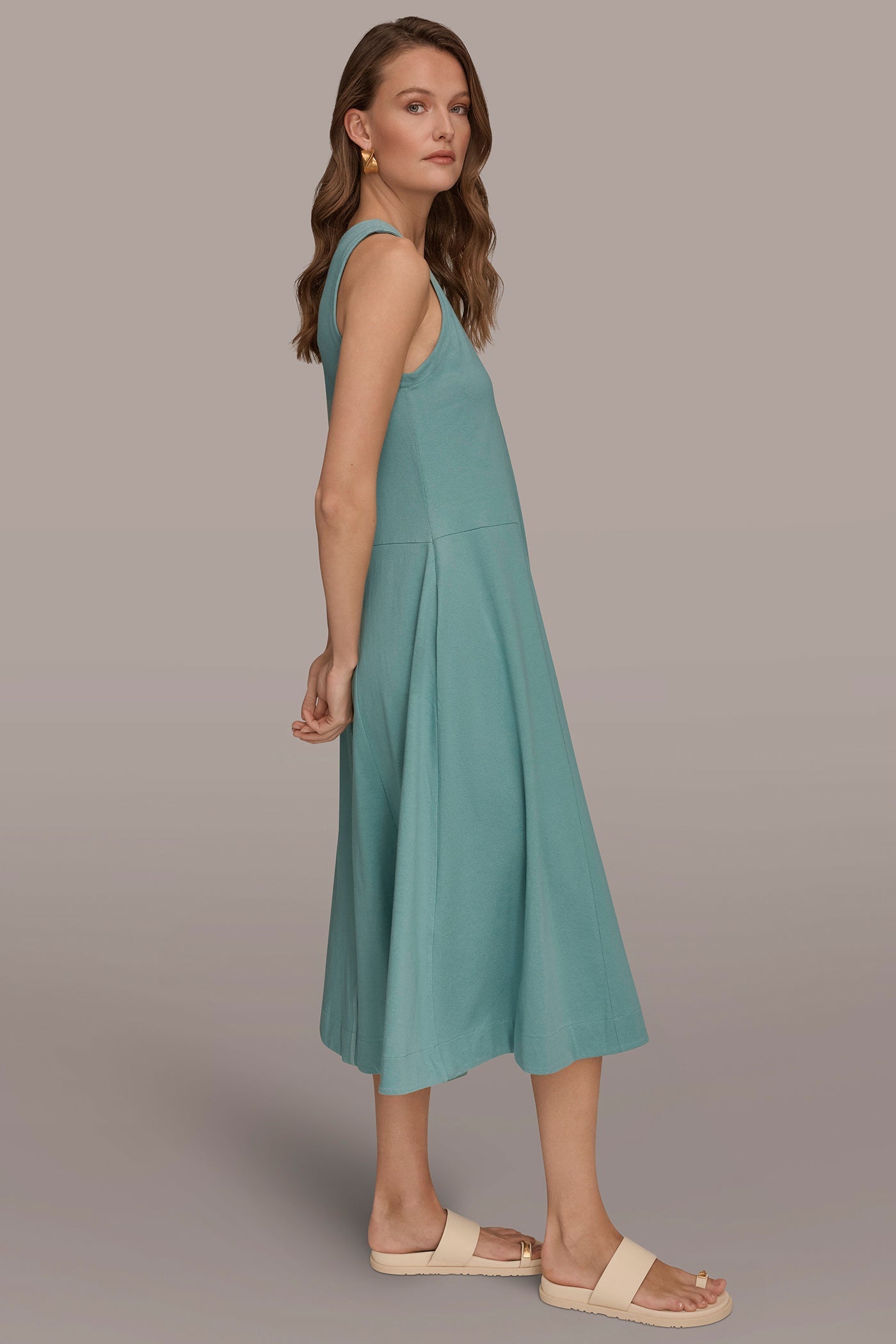 Waterlily SLEEVELESS MIDI TRAPEZE DRESS Donna Karan