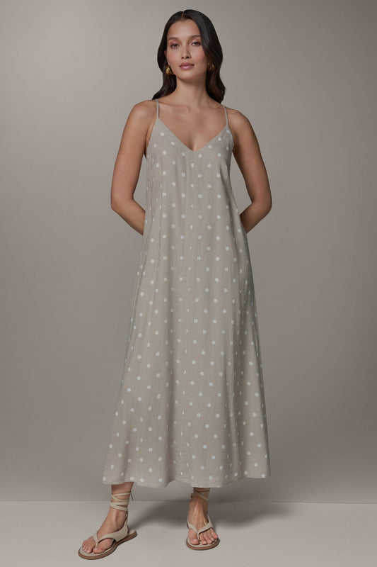 Sandstone SLEEVELESS MAXI CUTOUT DRESS Donna Karan